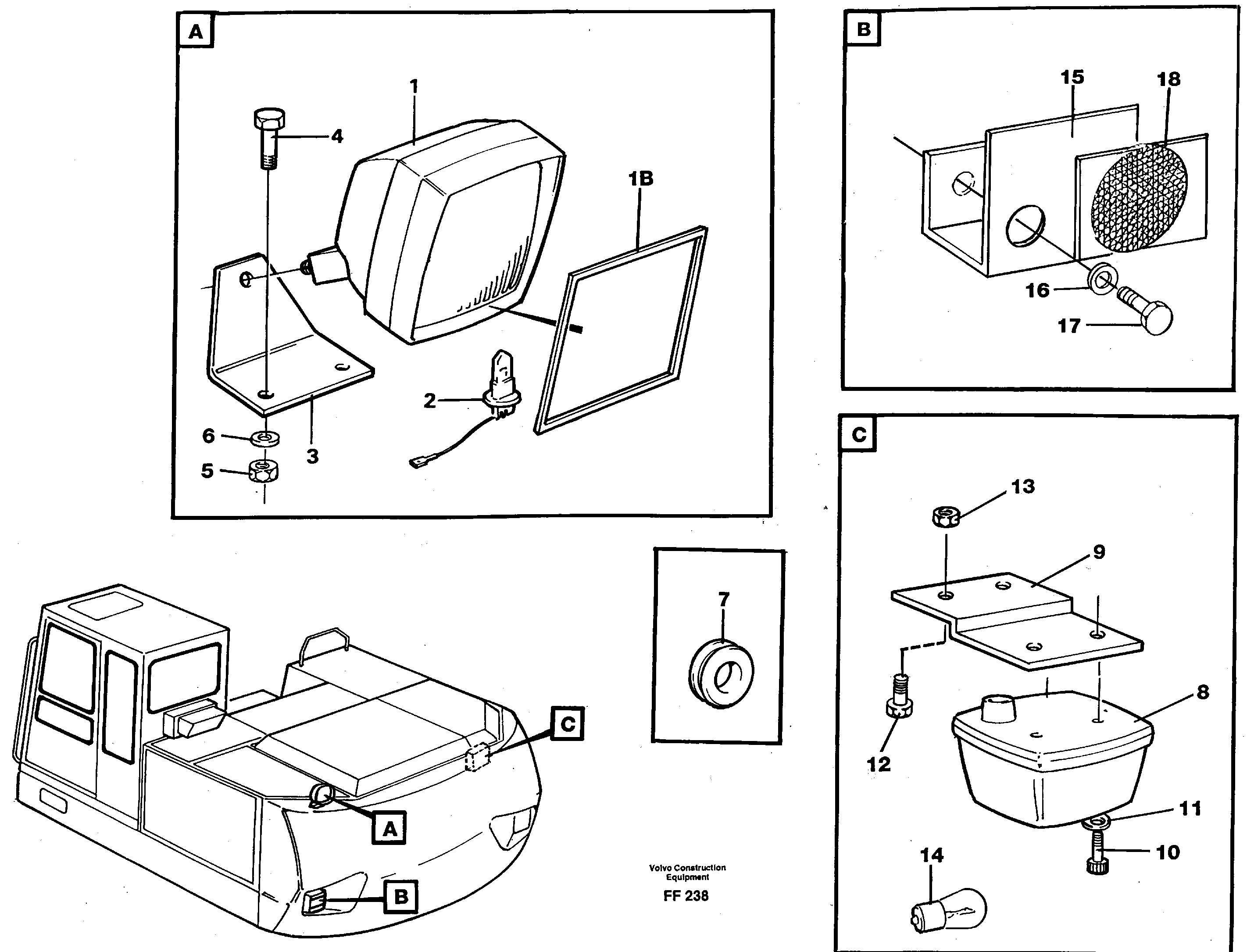 Схема запчастей Volvo EC130C - 4499 Lighting, rear EC130C ?KERMAN ?KERMAN EC130C SER NO - 220