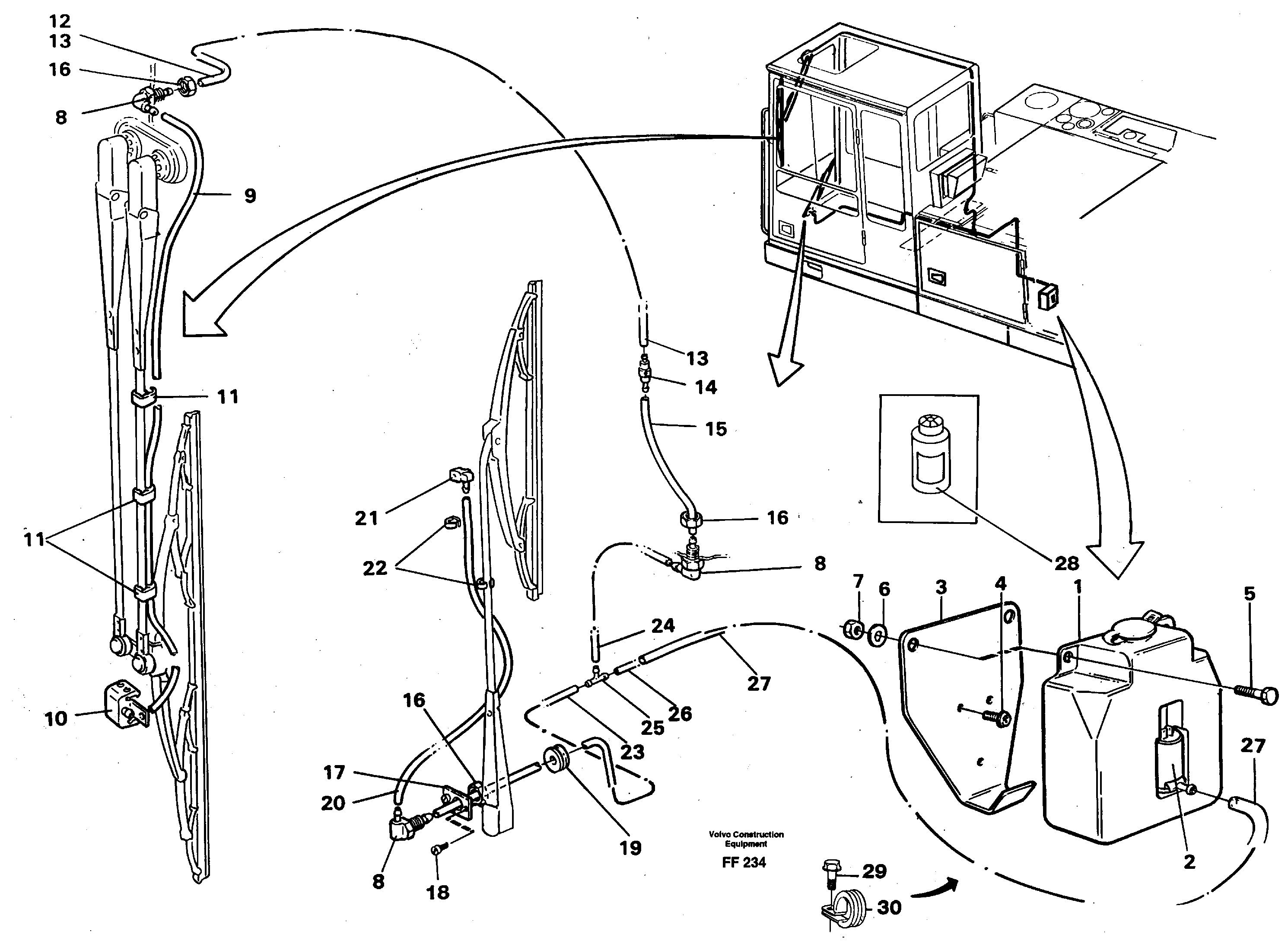 Схема запчастей Volvo EC130C - 51729 Шайба лобового стекла (ветрового) EC130C ?KERMAN ?KERMAN EC130C SER NO - 220