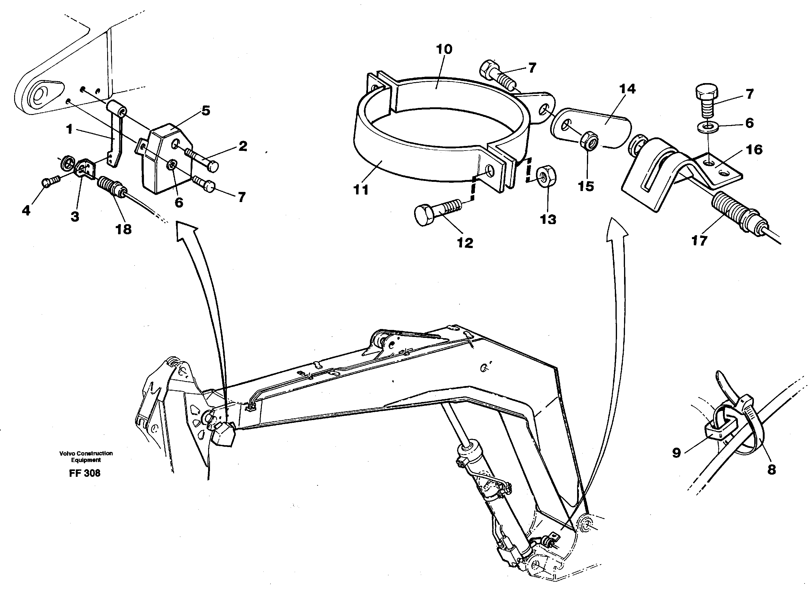 Схема запчастей Volvo EC130C - 1717 Electric insatallation onbackhoe equipment EC130C ?KERMAN ?KERMAN EC130C SER NO - 220