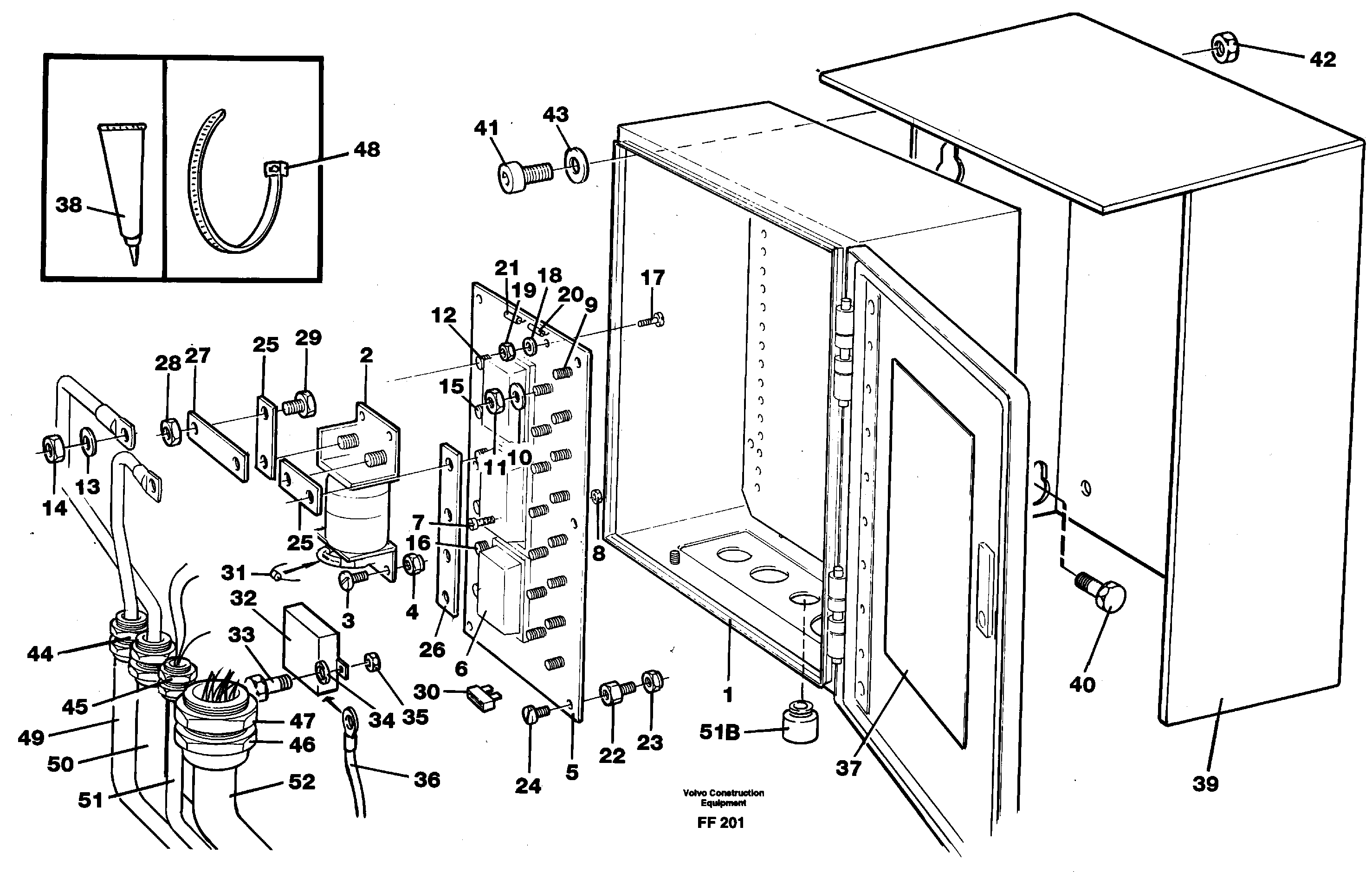 Схема запчастей Volvo EC130C - 58832 Main fuse box EC130C ?KERMAN ?KERMAN EC130C SER NO - 220