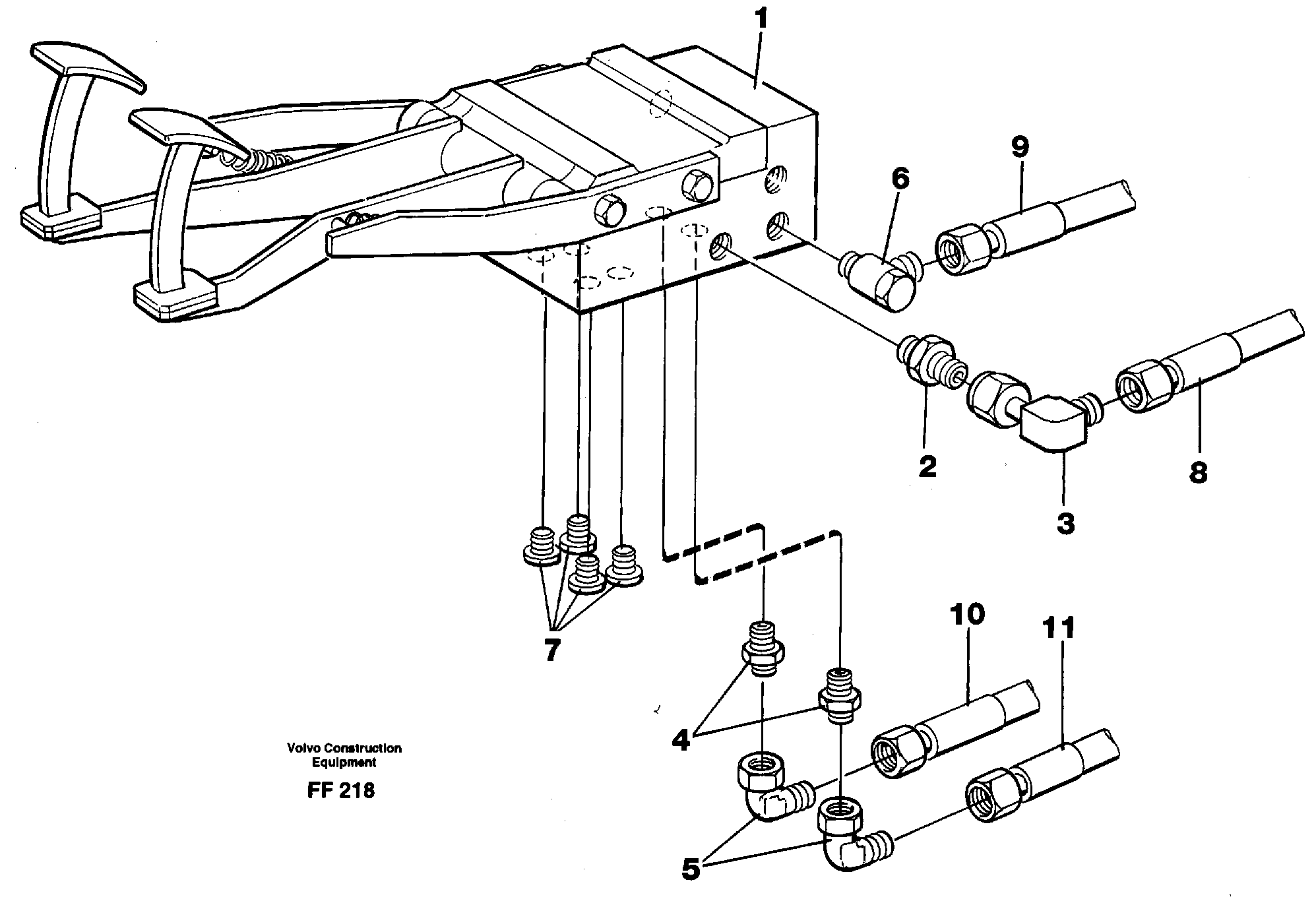 Схема запчастей Volvo EC130C - 639 Pedal valve with connections EC130C ?KERMAN ?KERMAN EC130C SER NO - 220