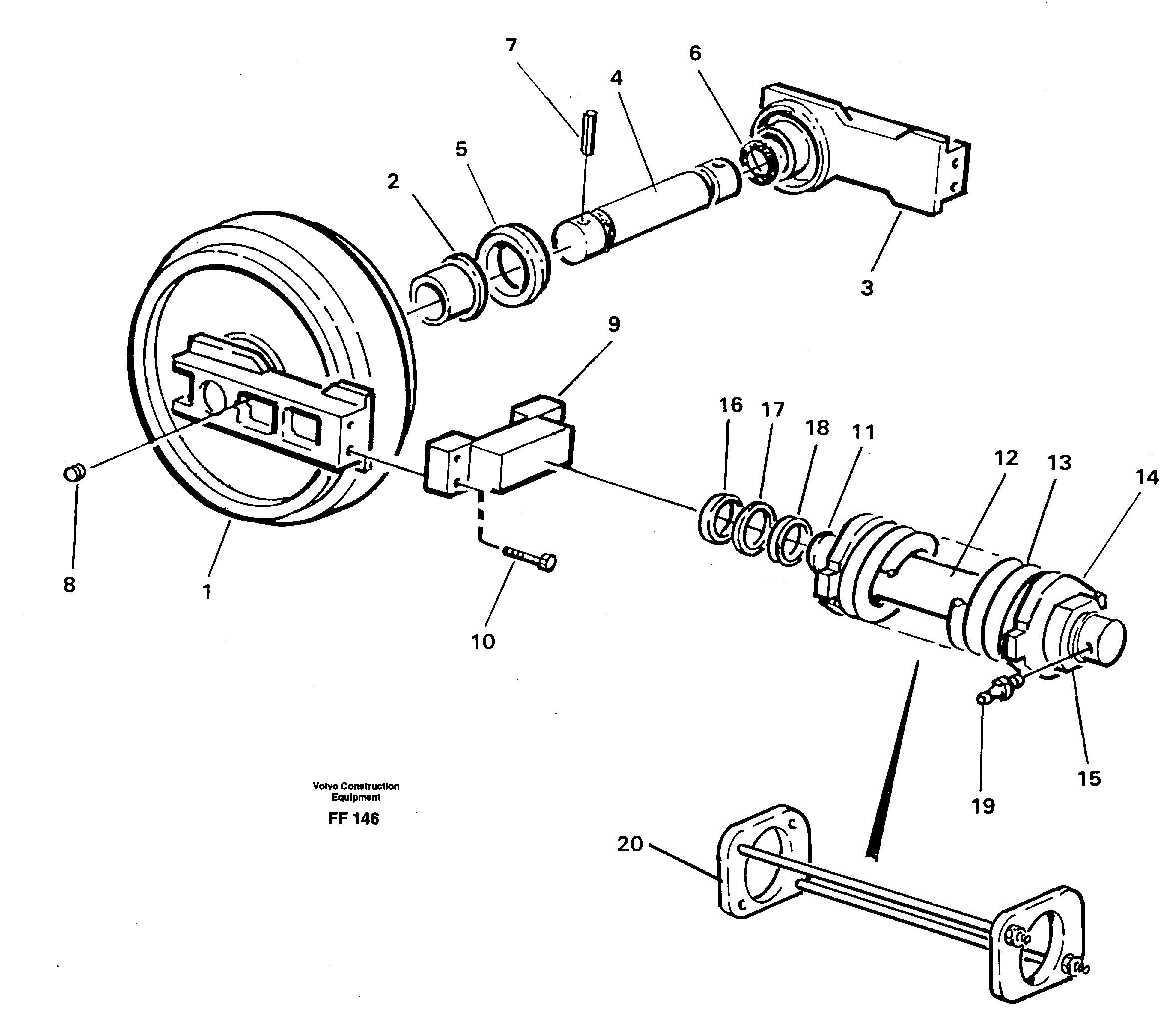 Схема запчастей Volvo EC130C - 1754 Front idler, tensioning ring EC130C ?KERMAN ?KERMAN EC130C SER NO - 220