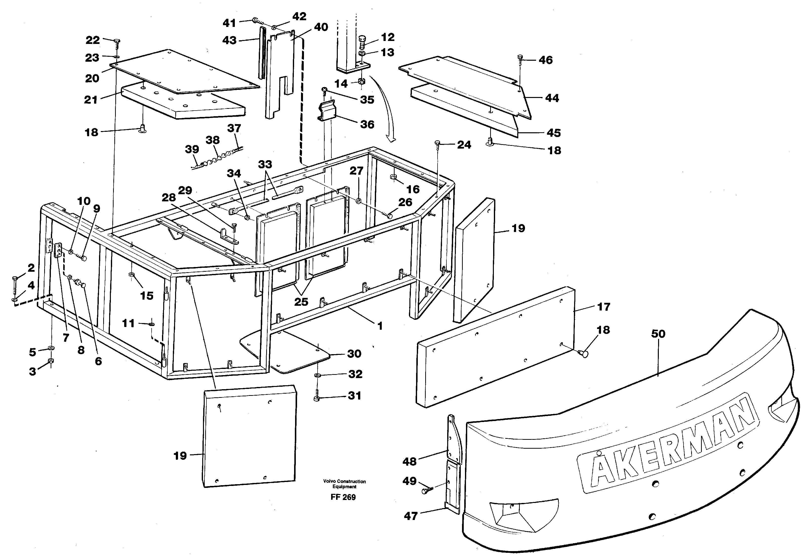 Схема запчастей Volvo EC130C - 1765 Support, cover plates, rear EC130C ?KERMAN ?KERMAN EC130C SER NO - 220