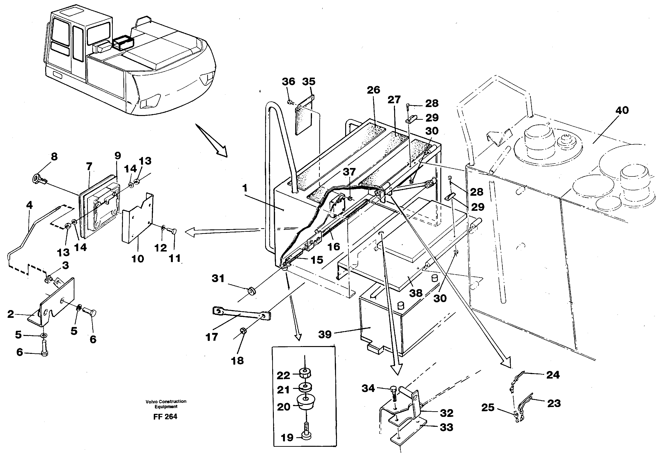 Схема запчастей Volvo EC130C - 1768 Casing over battery EC130C ?KERMAN ?KERMAN EC130C SER NO - 220