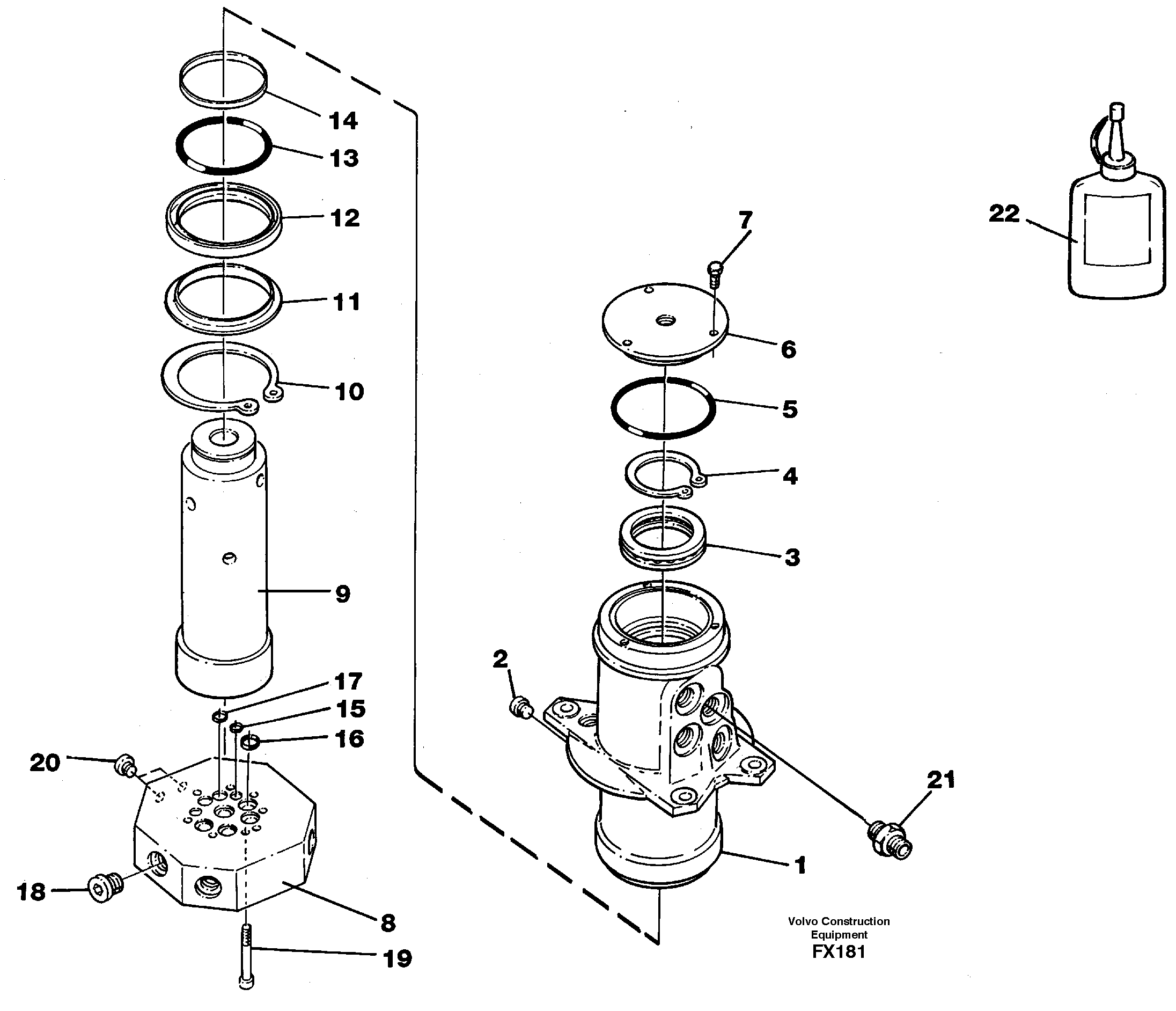 Схема запчастей Volvo EC130C - 8979 Шарнир поворотный EC130C SER NO 221-