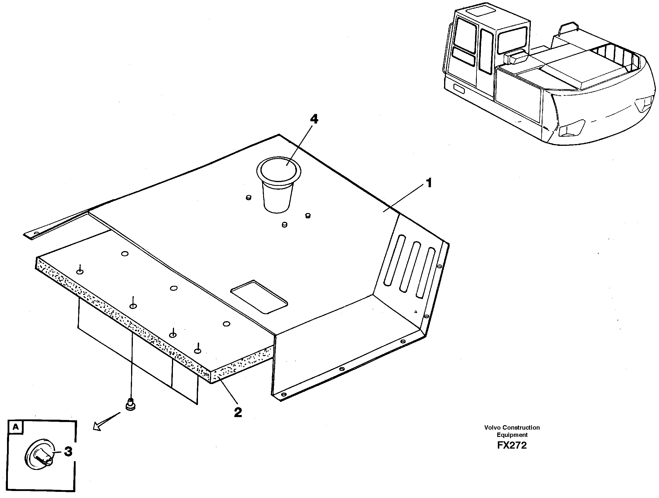 Схема запчастей Volvo EC130C - 27704 Hatch, air filter EC130C SER NO 221-