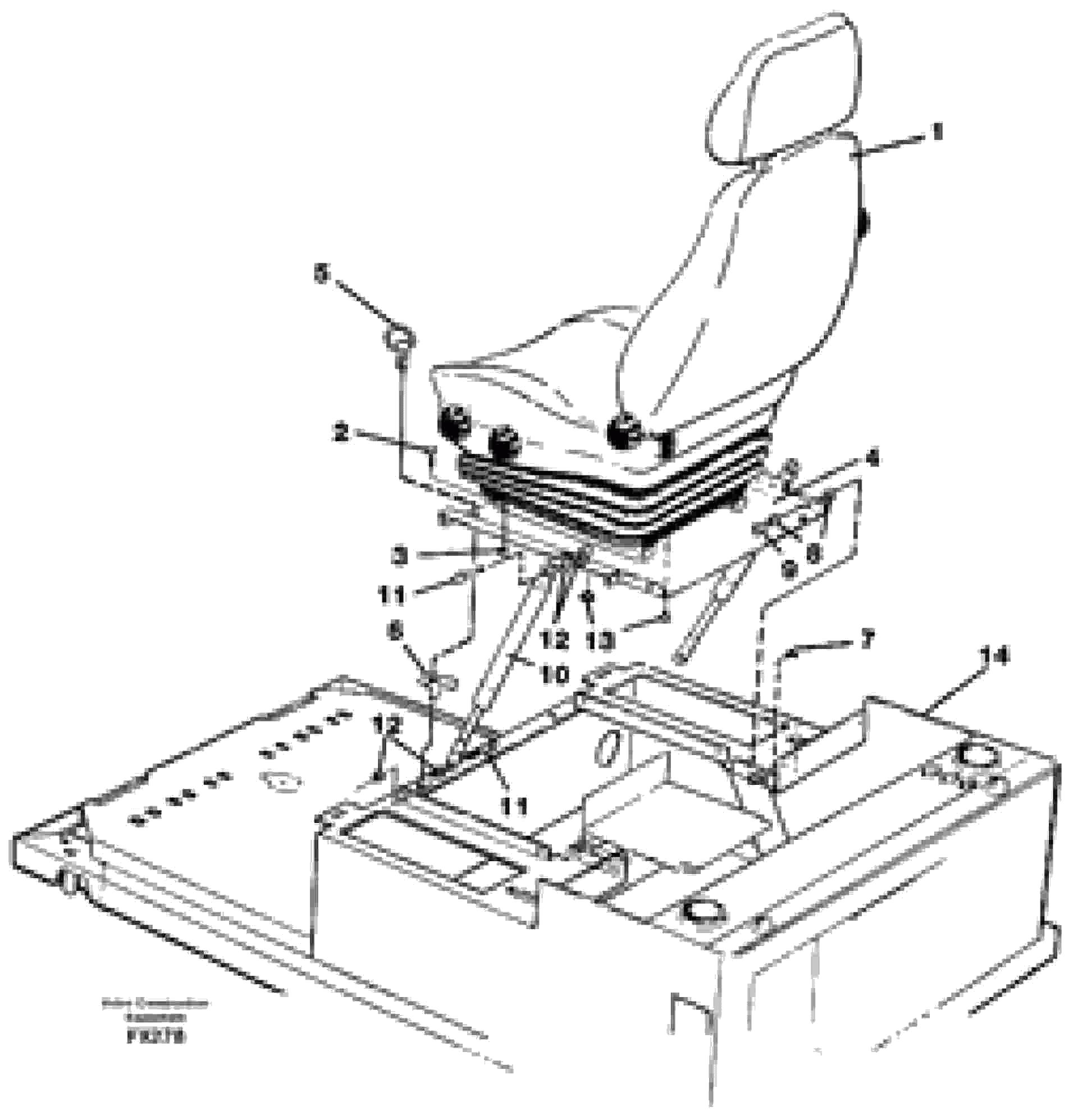 Схема запчастей Volvo EC130C - 14672 Operator seat with fitting parts EC130C SER NO 221-