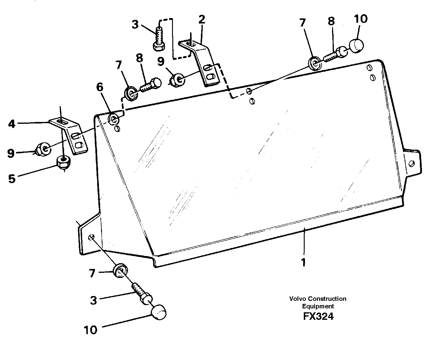 Схема запчастей Volvo EC130C - 14692 Sun visor, Outer EC130C SER NO 221-