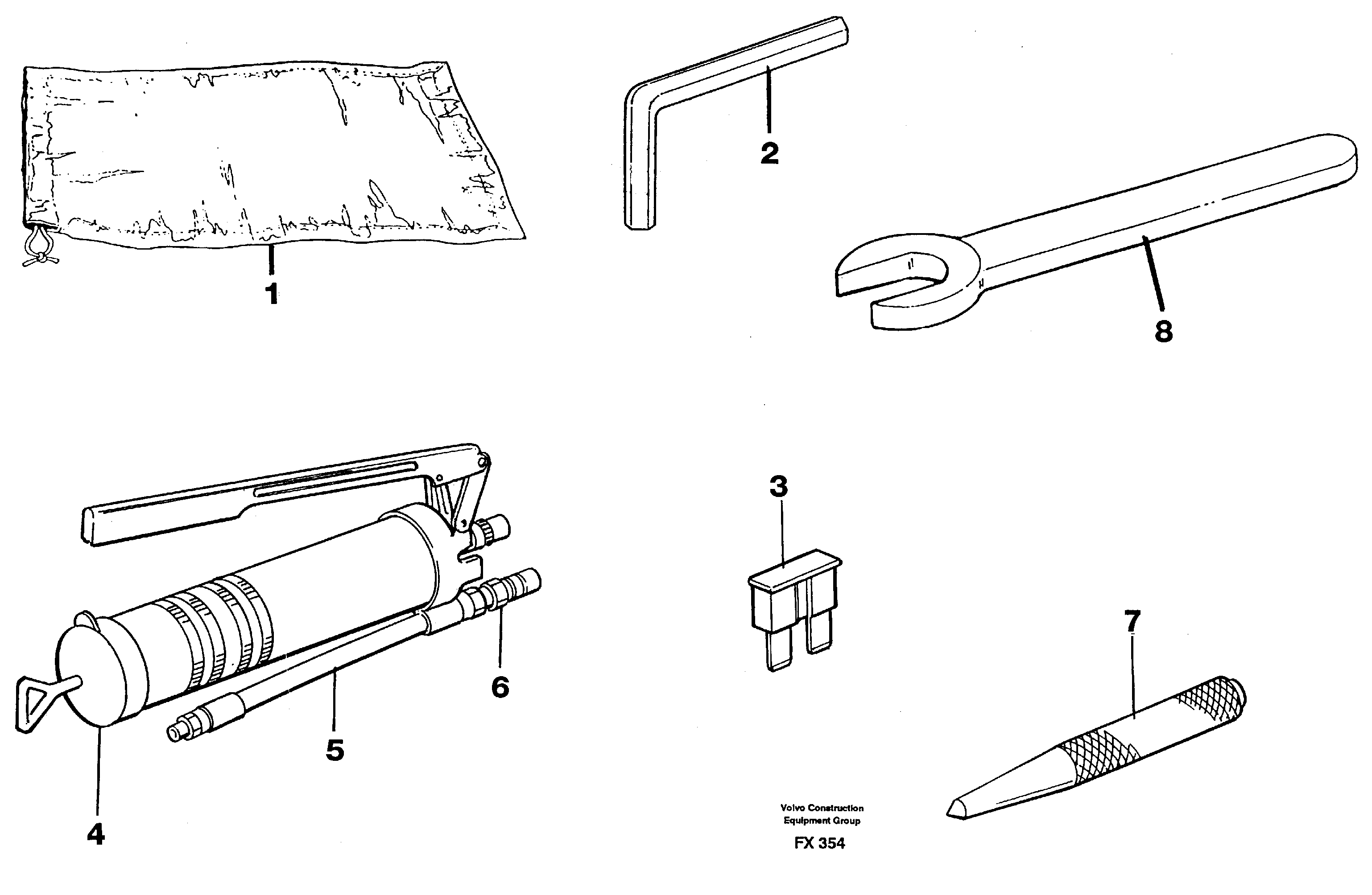 Схема запчастей Volvo EC130C - 26203 Tools for daily maintenance EC130C SER NO 221-