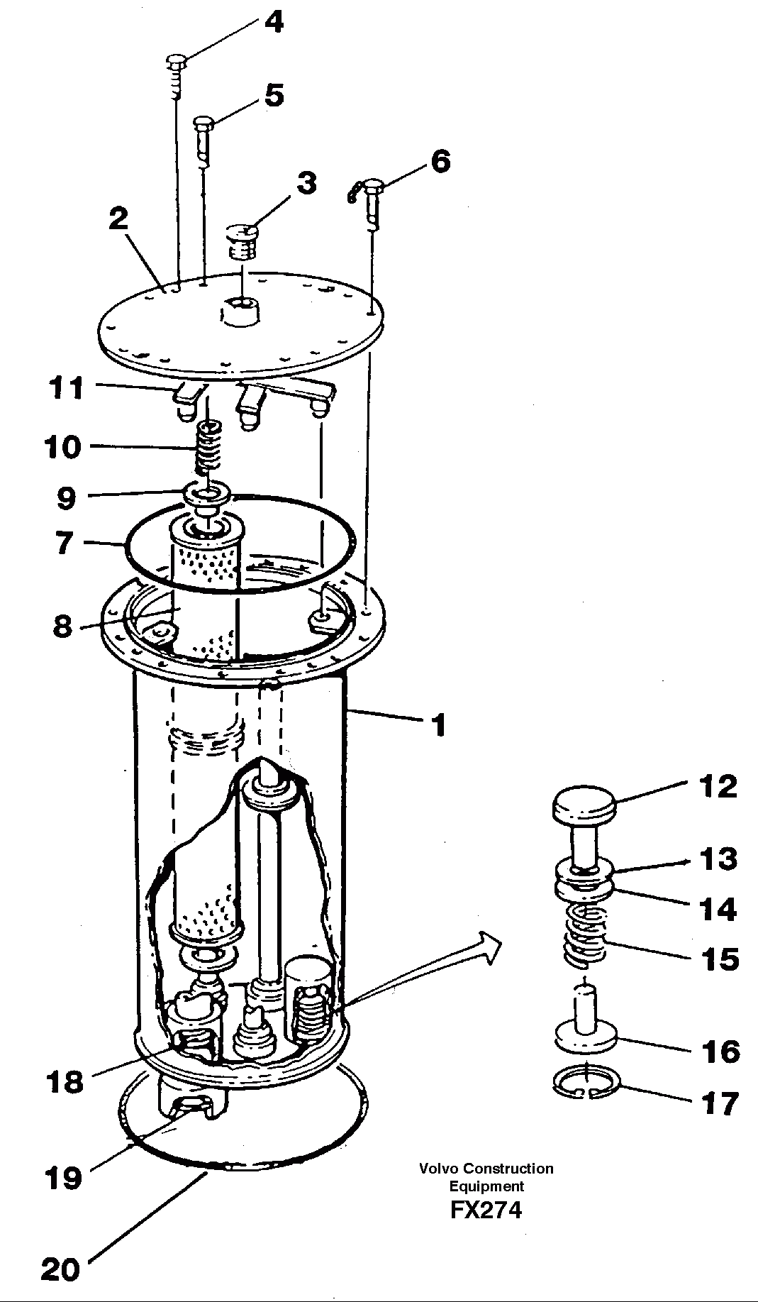 Схема запчастей Volvo EC130C - 26847 Filter box EC130C SER NO 221-