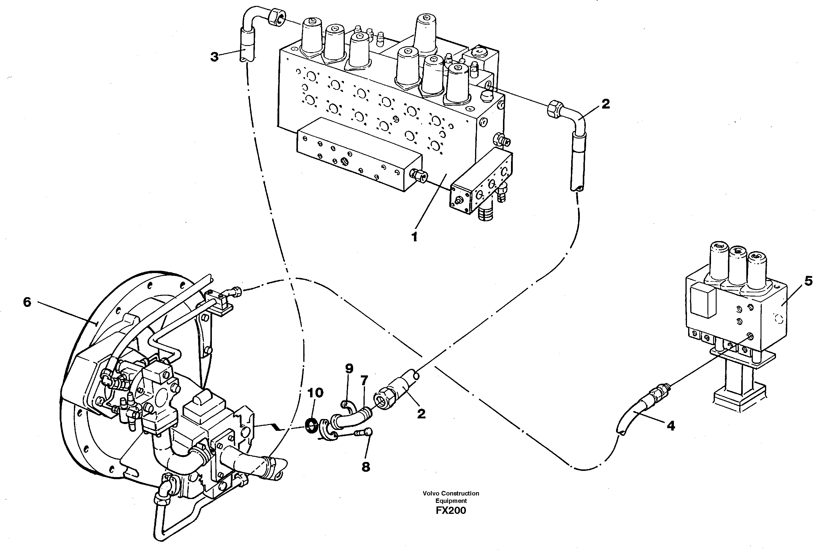 Схема запчастей Volvo EC130C - 86324 Hydraulic system, feed line EC130C SER NO 221-