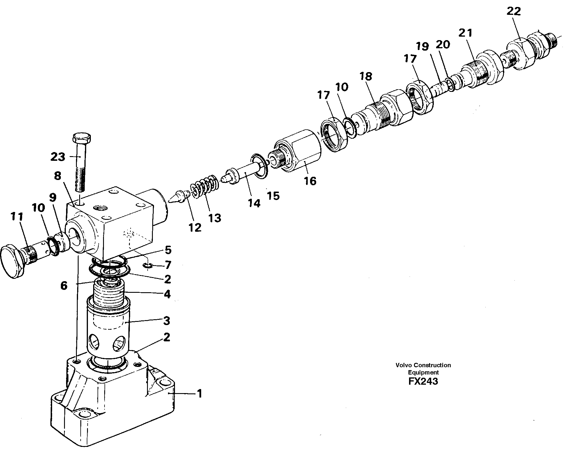 Схема запчастей Volvo EC130C - 14302 Pressure limiting valve EC130C SER NO 221-