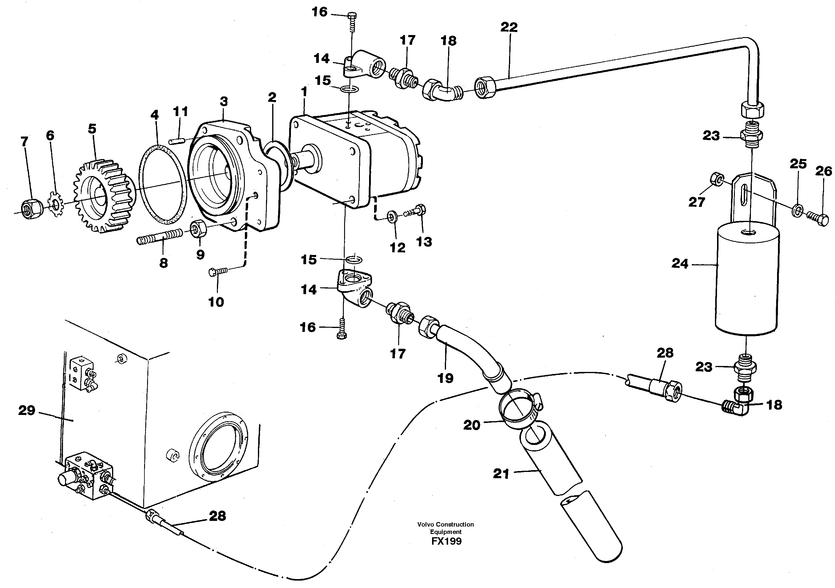 Схема запчастей Volvo EC130C - 82784 Servo pump EC130C SER NO 221-