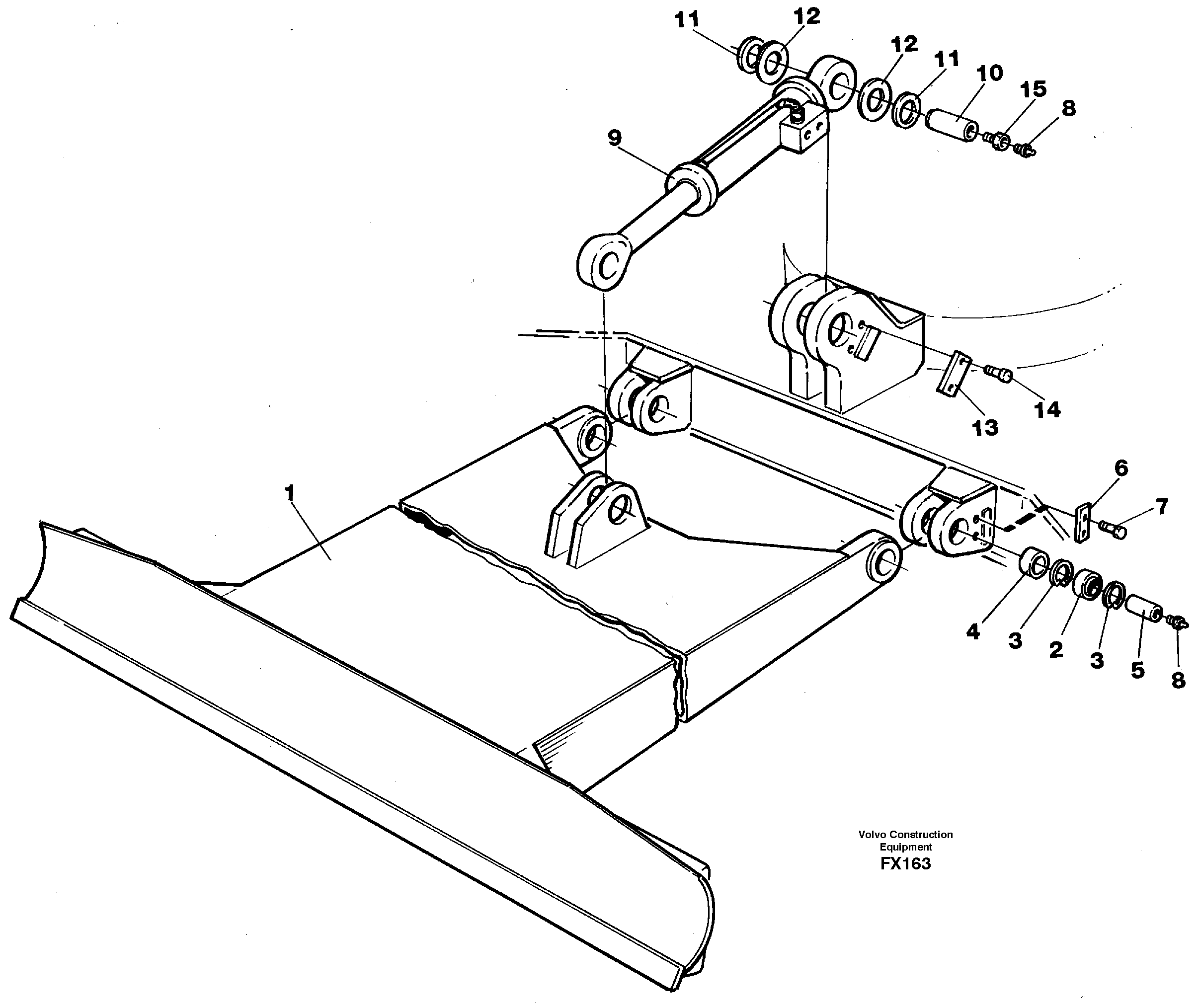 Схема запчастей Volvo EC130C - 3471 Dozer blade 2,7m EC130C SER NO 221-