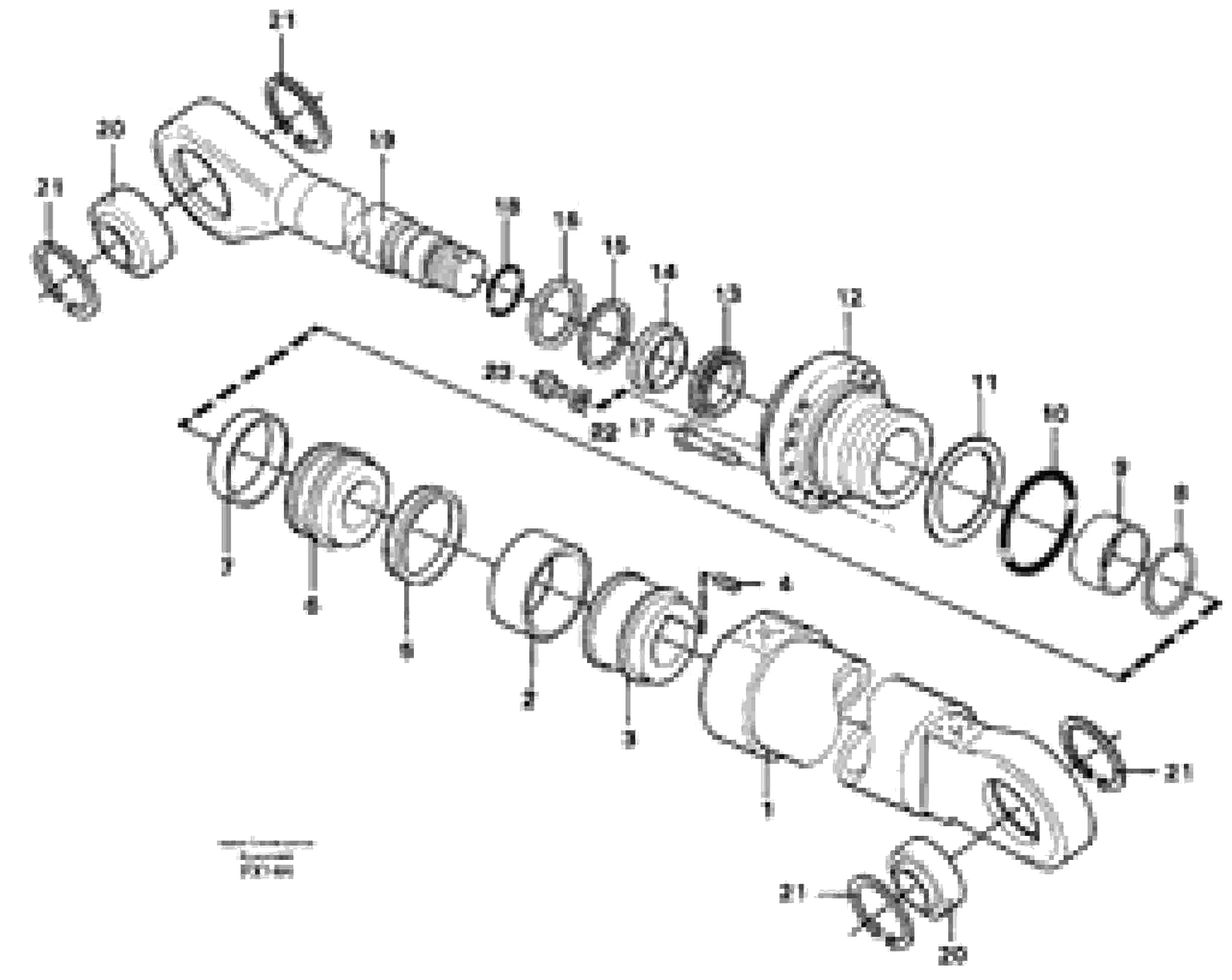 Схема запчастей Volvo EC130C - 4981 Knuckle cylinder EC130C SER NO 221-
