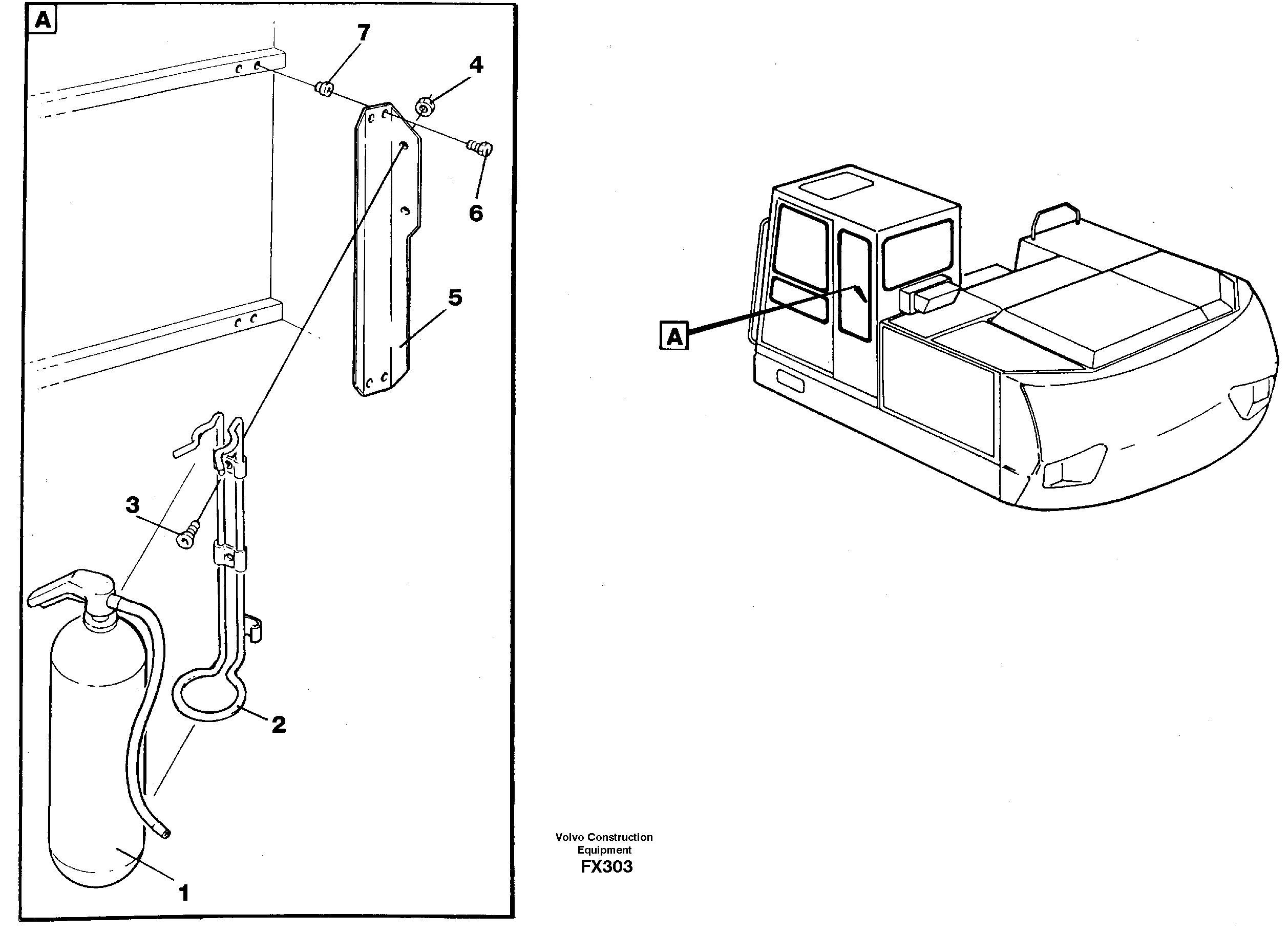 Схема запчастей Volvo EC130C - 16814 Fire extinguisher EC130C SER NO 221-