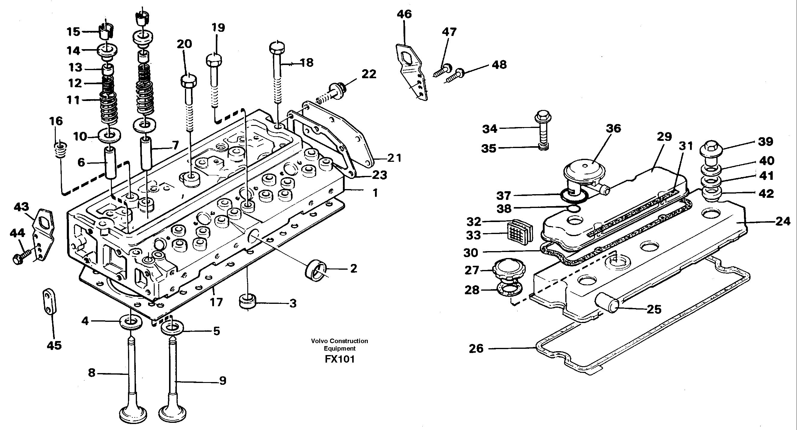 Схема запчастей Volvo EC130C - 12559 Головка блока цилиндров EC130C SER NO 221-