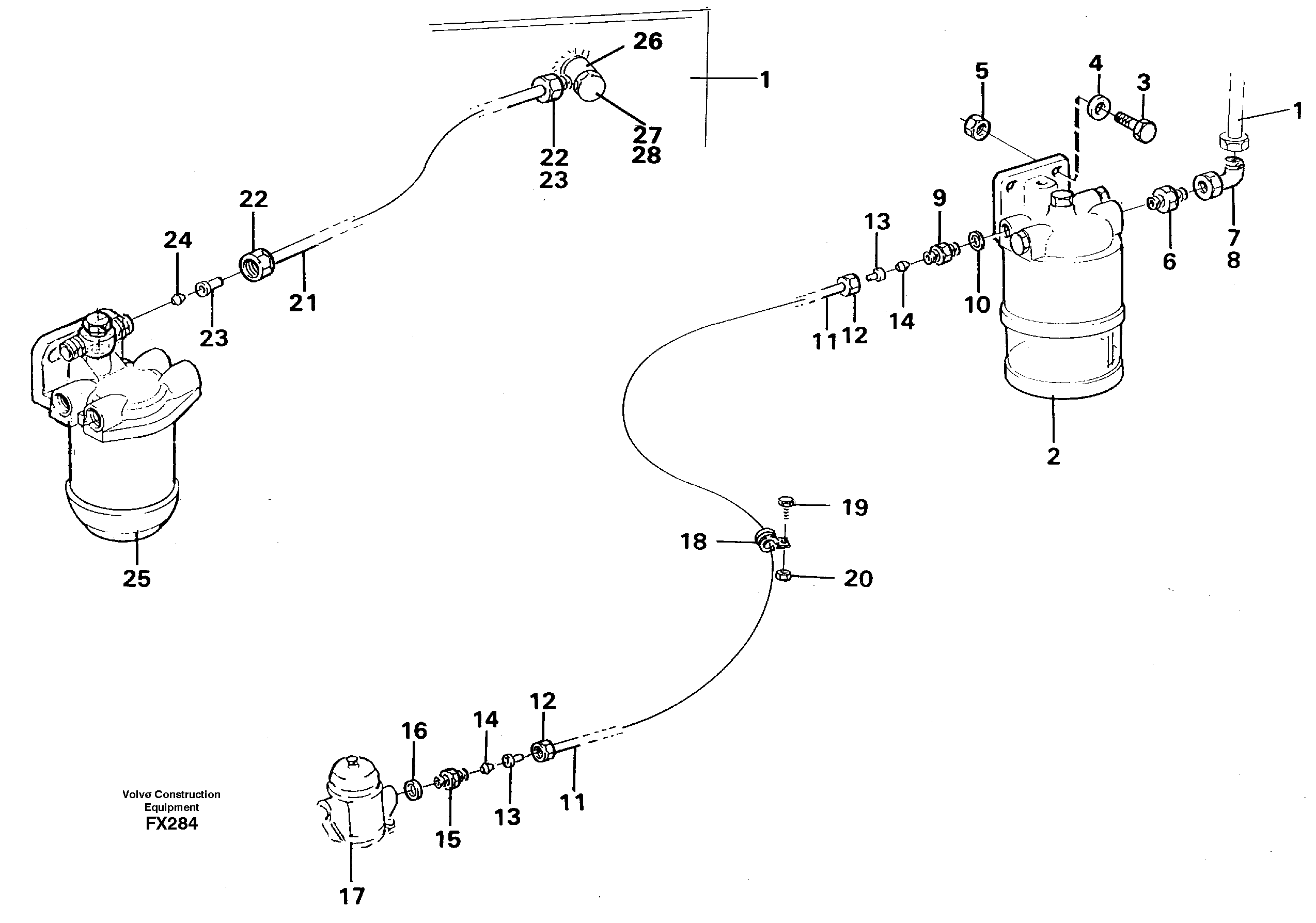 Схема запчастей Volvo EC130C - 62524 Fuel system: Fuel tank - fuel pump EC130C SER NO 221-