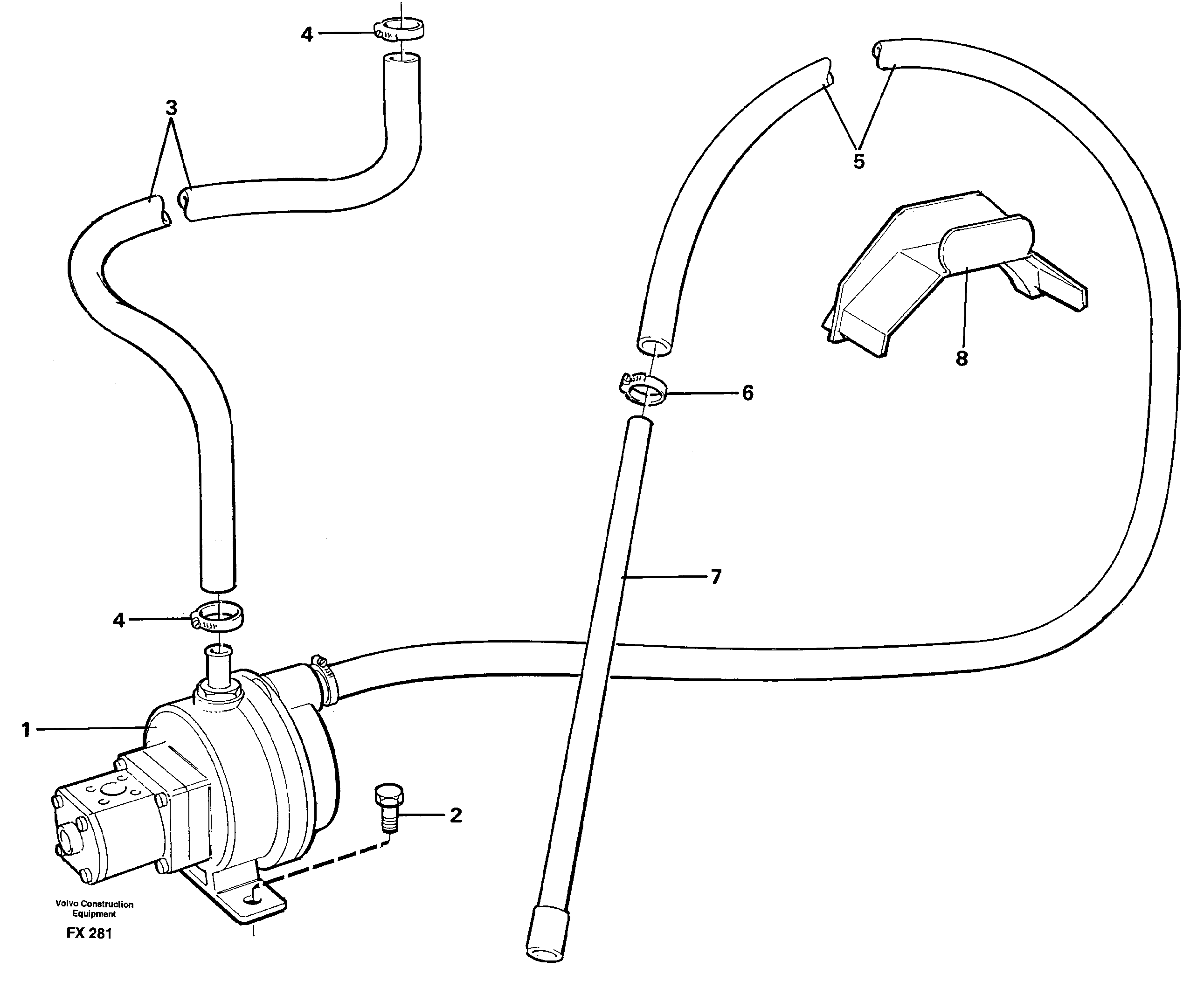 Схема запчастей Volvo EC130C - 75749 Fuelfilling pump with hoses EC130C SER NO 221-
