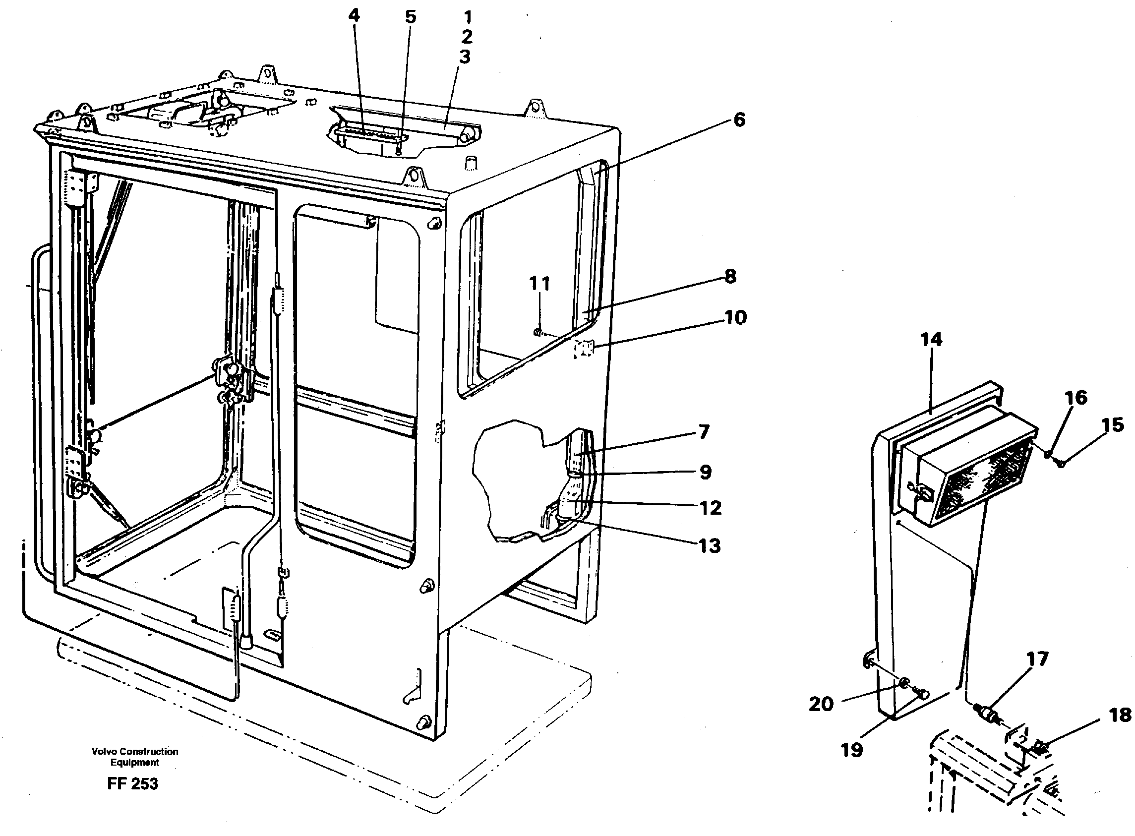 Схема запчастей Volvo EC130C - 1771 Air duct, cab EC130C ?KERMAN ?KERMAN EC130C SER NO - 220