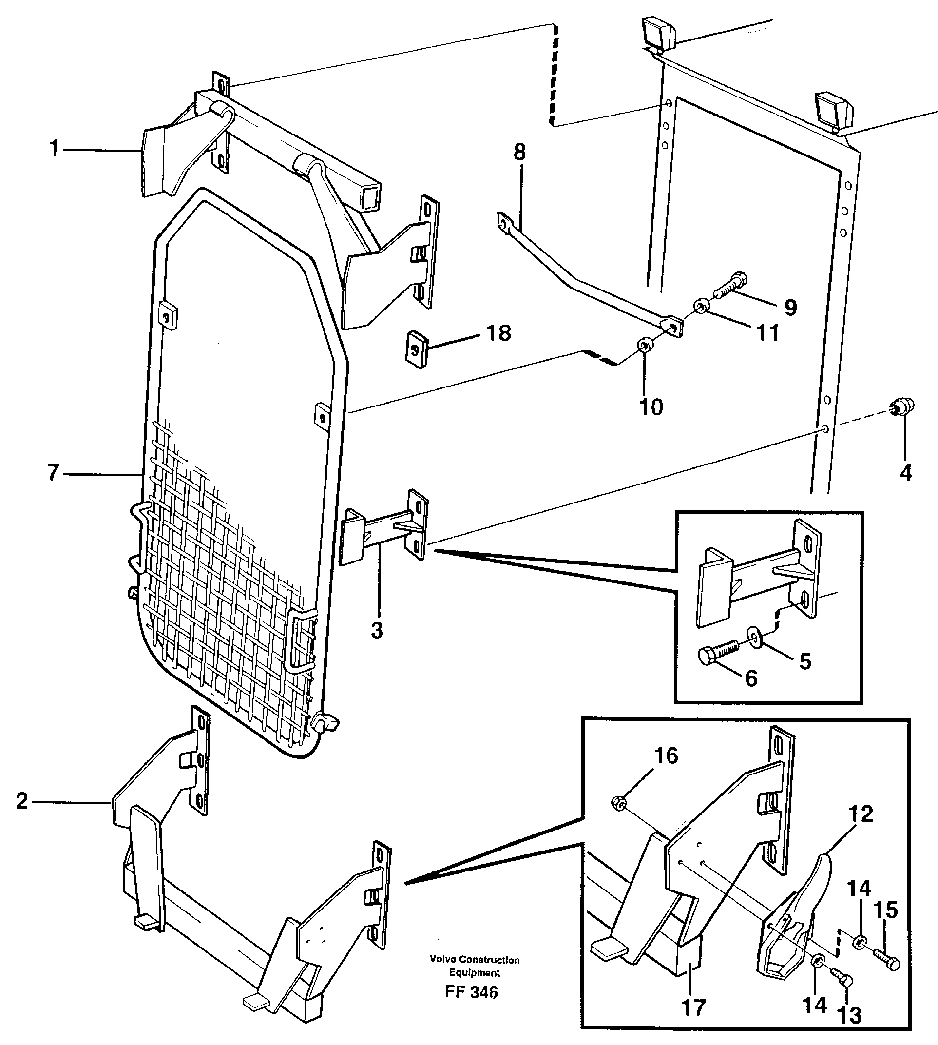 Схема запчастей Volvo EC130C - 4441 Windscreen protection EC130C ?KERMAN ?KERMAN EC130C SER NO - 220