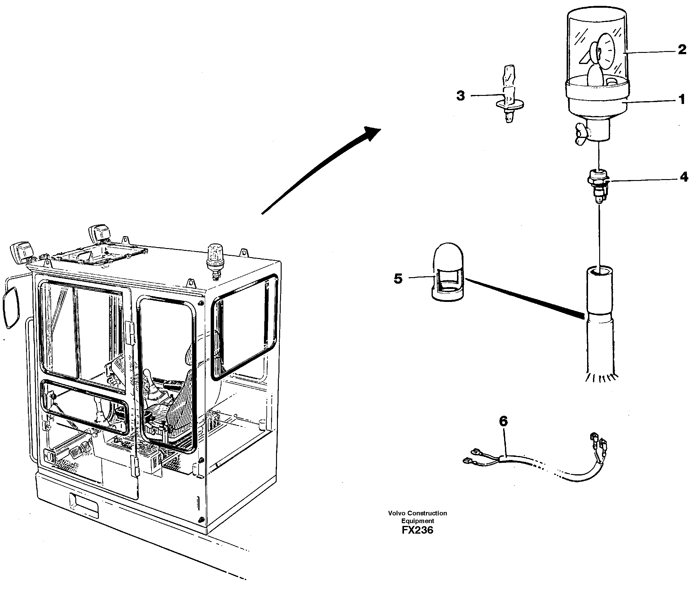 Схема запчастей Volvo EC130C - 12582 Rotating beacon EC130C SER NO 221-