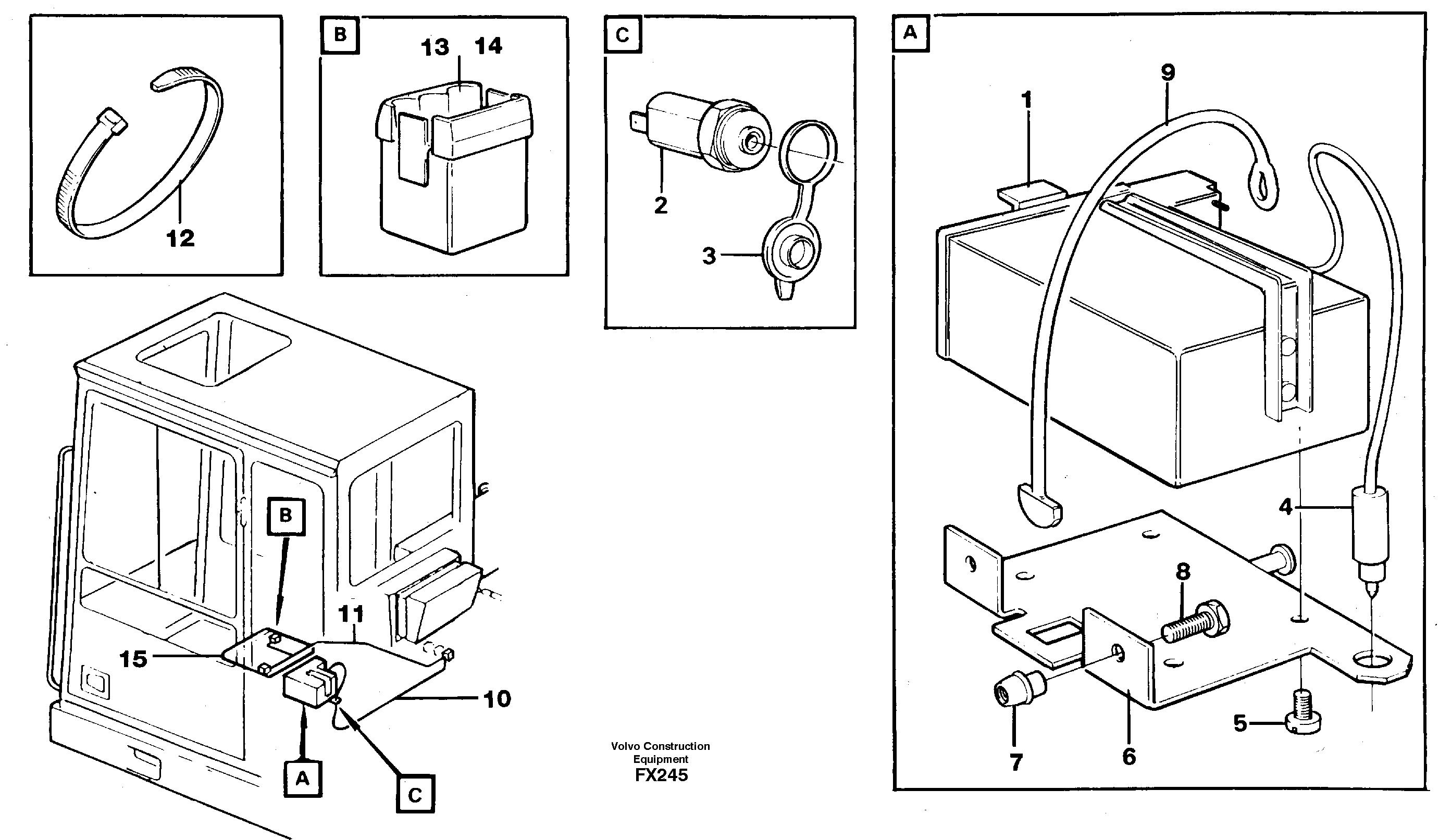 Схема запчастей Volvo EC130C - 104828 Lunch box heater EC130C SER NO 221-