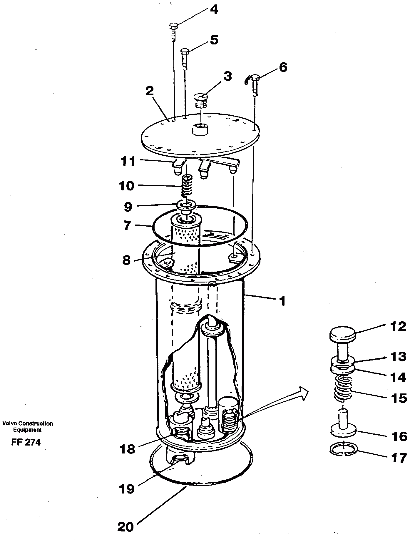 Схема запчастей Volvo EC130C - 29597 Filter box EC130C ?KERMAN ?KERMAN EC130C SER NO - 220