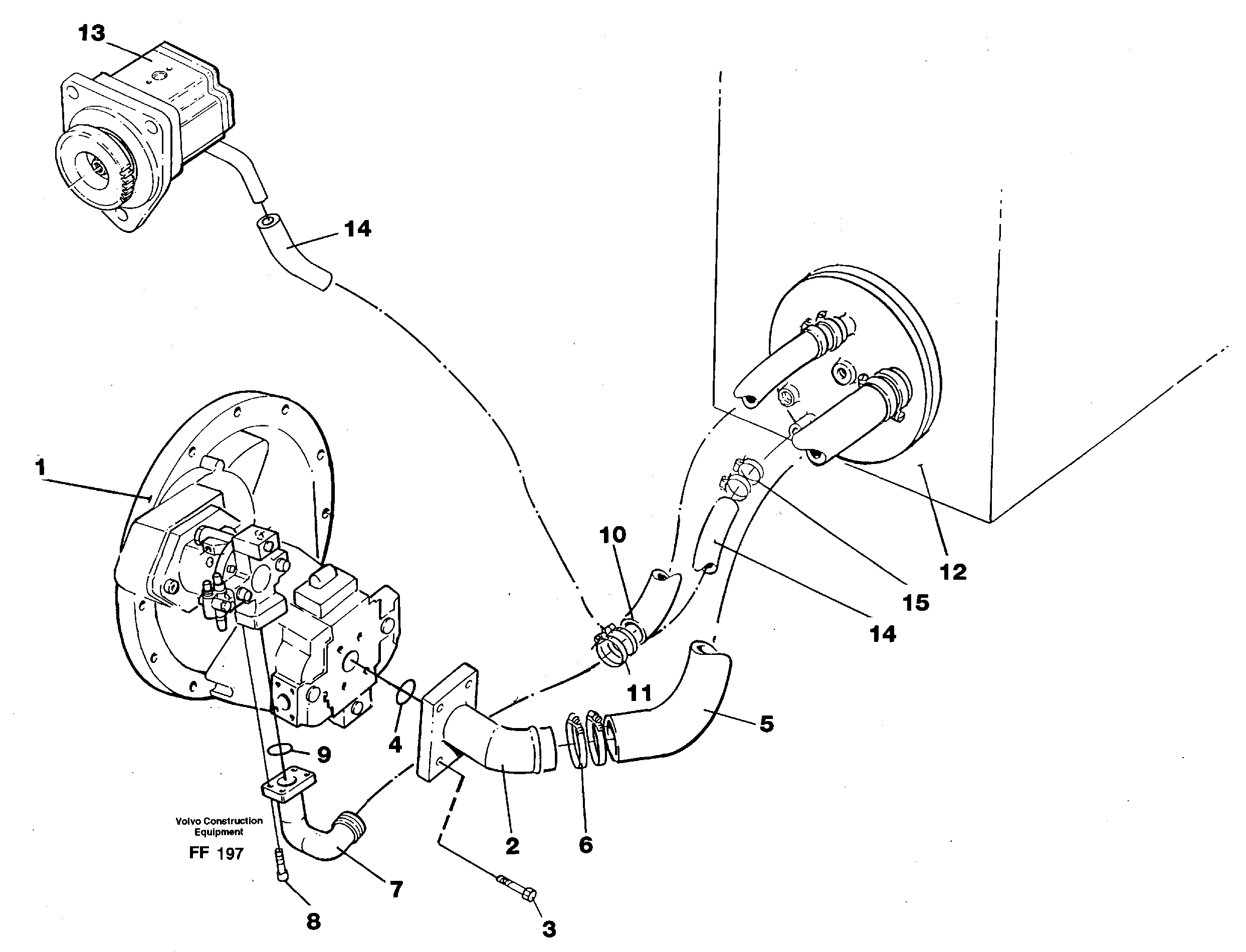 Схема запчастей Volvo EC130C - 68071 Hydraulic system suction lines EC130C ?KERMAN ?KERMAN EC130C SER NO - 220