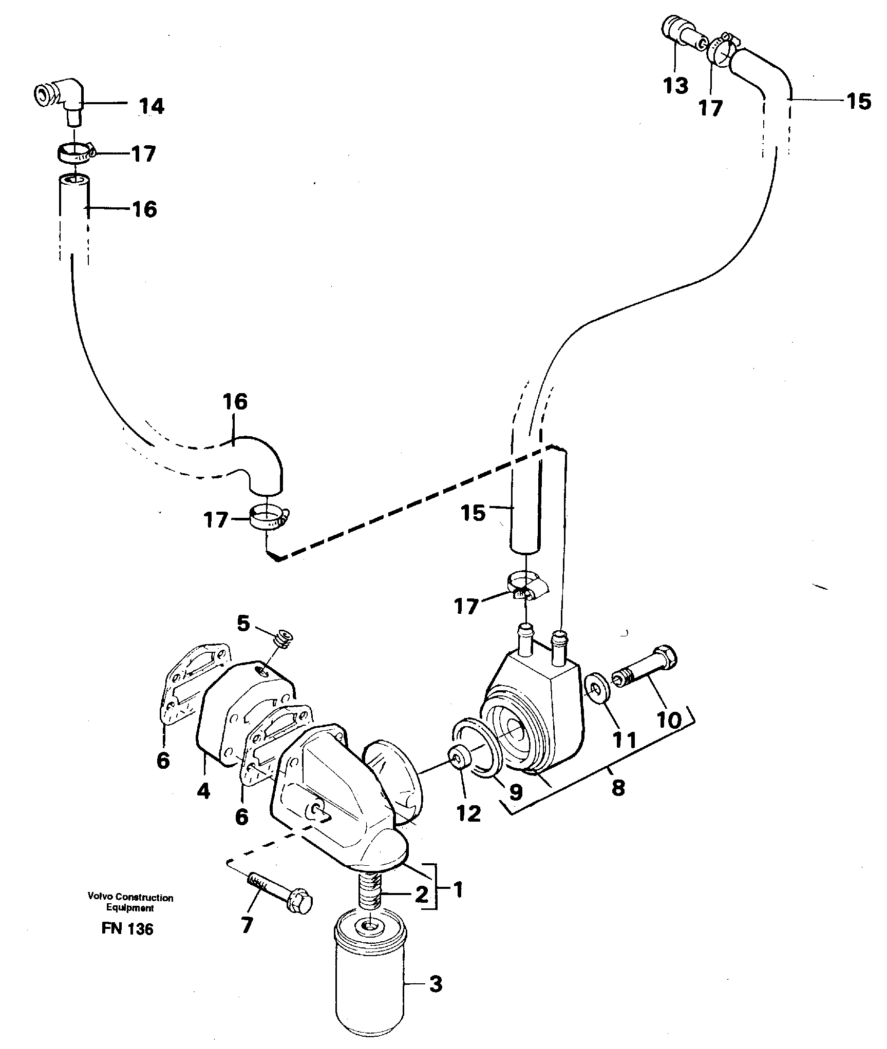 Схема запчастей Volvo EC150C - 84237 Масляный радиатор EC150C ?KERMAN ?KERMAN EC150C SER NO - 253