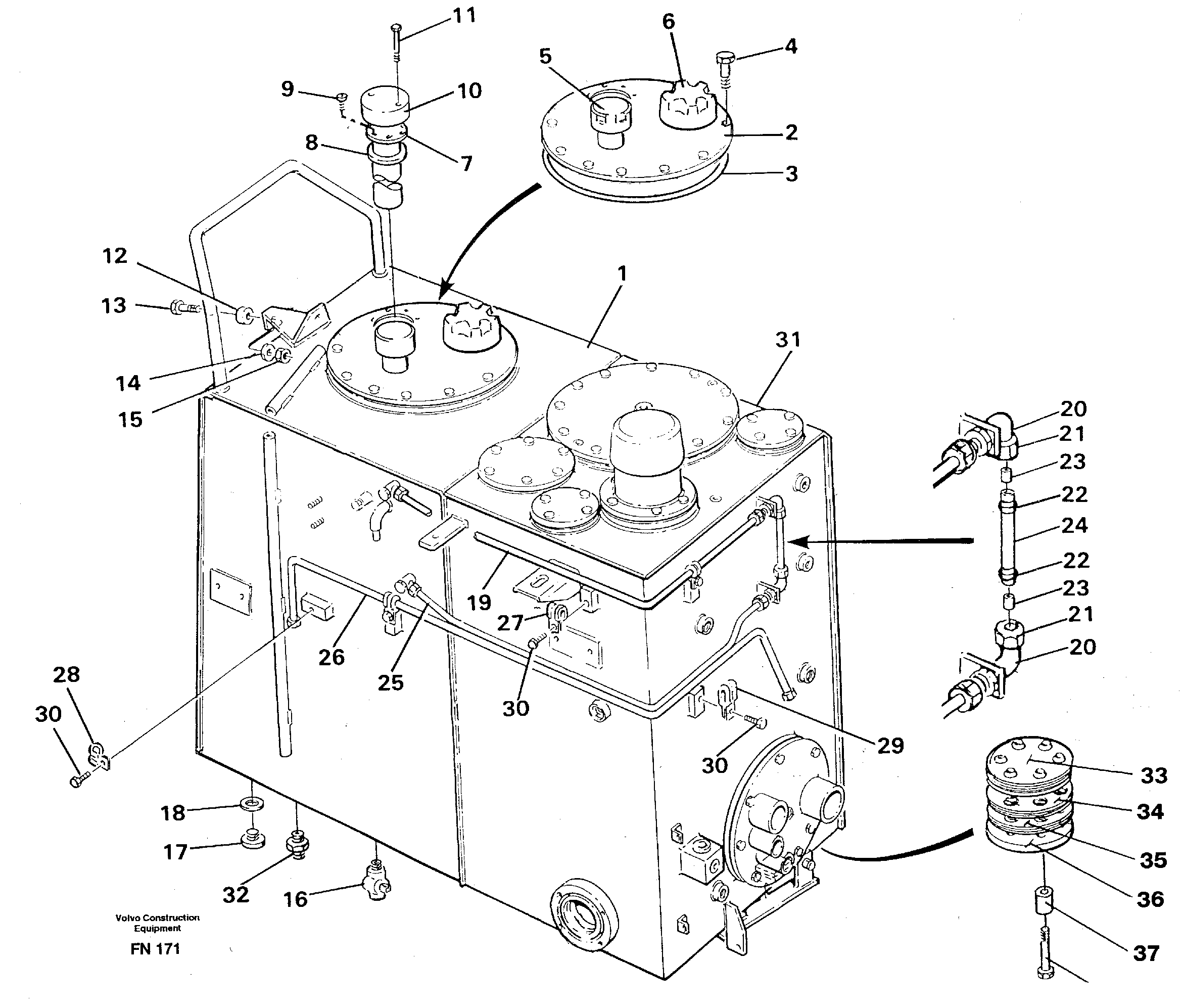 Схема запчастей Volvo EC150C - 7862 Топливный бак (бензобак) EC150C ?KERMAN ?KERMAN EC150C SER NO - 253