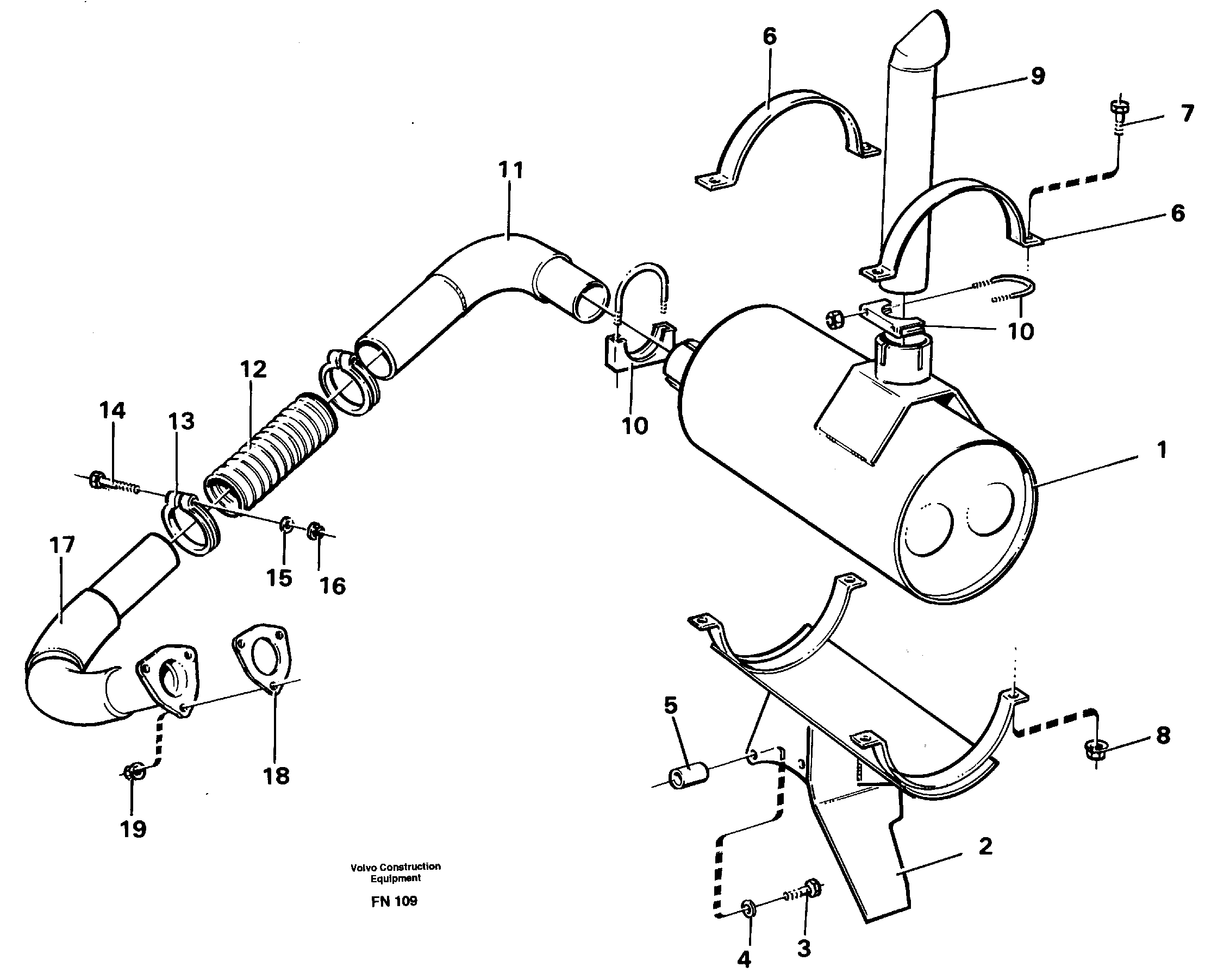 Схема запчастей Volvo EC150C - 7864 Выхлопная система EC150C ?KERMAN ?KERMAN EC150C SER NO - 253