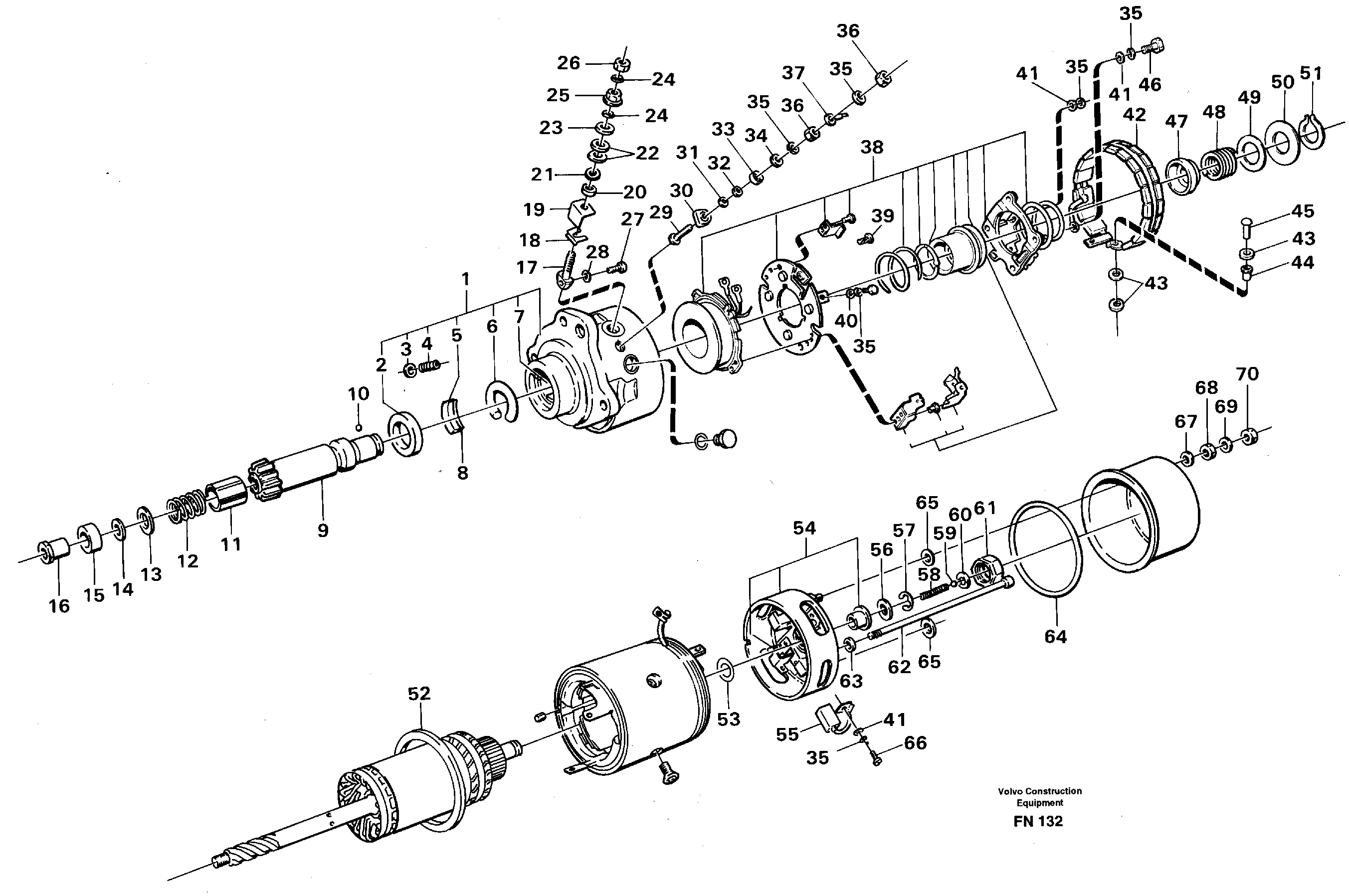 Схема запчастей Volvo EC150C - 41809 Starter motor EC150C ?KERMAN ?KERMAN EC150C SER NO - 253