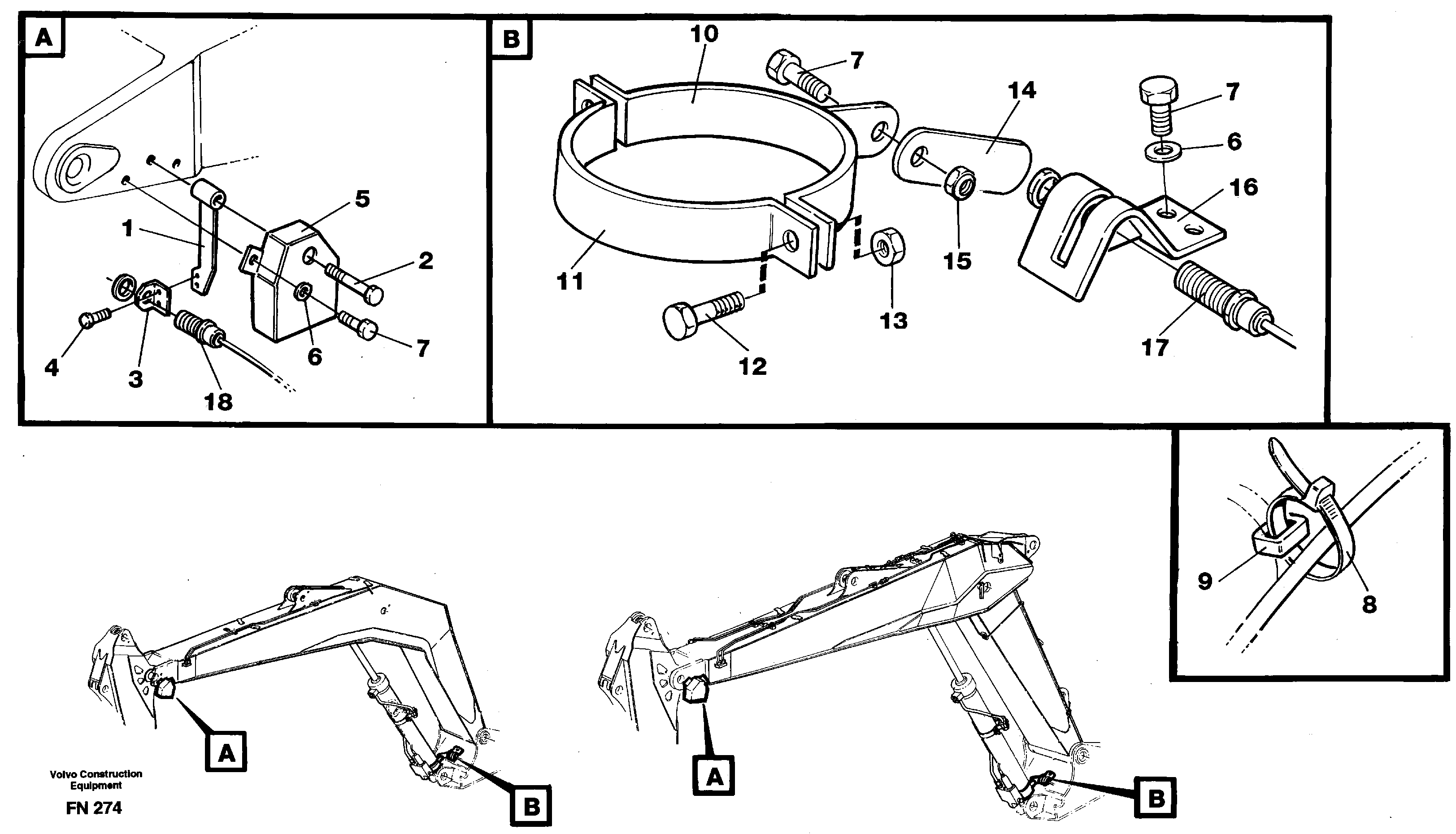 Схема запчастей Volvo EC150C - 7708 Electric insatallation onbackhoe equipment EC150C ?KERMAN ?KERMAN EC150C SER NO - 253