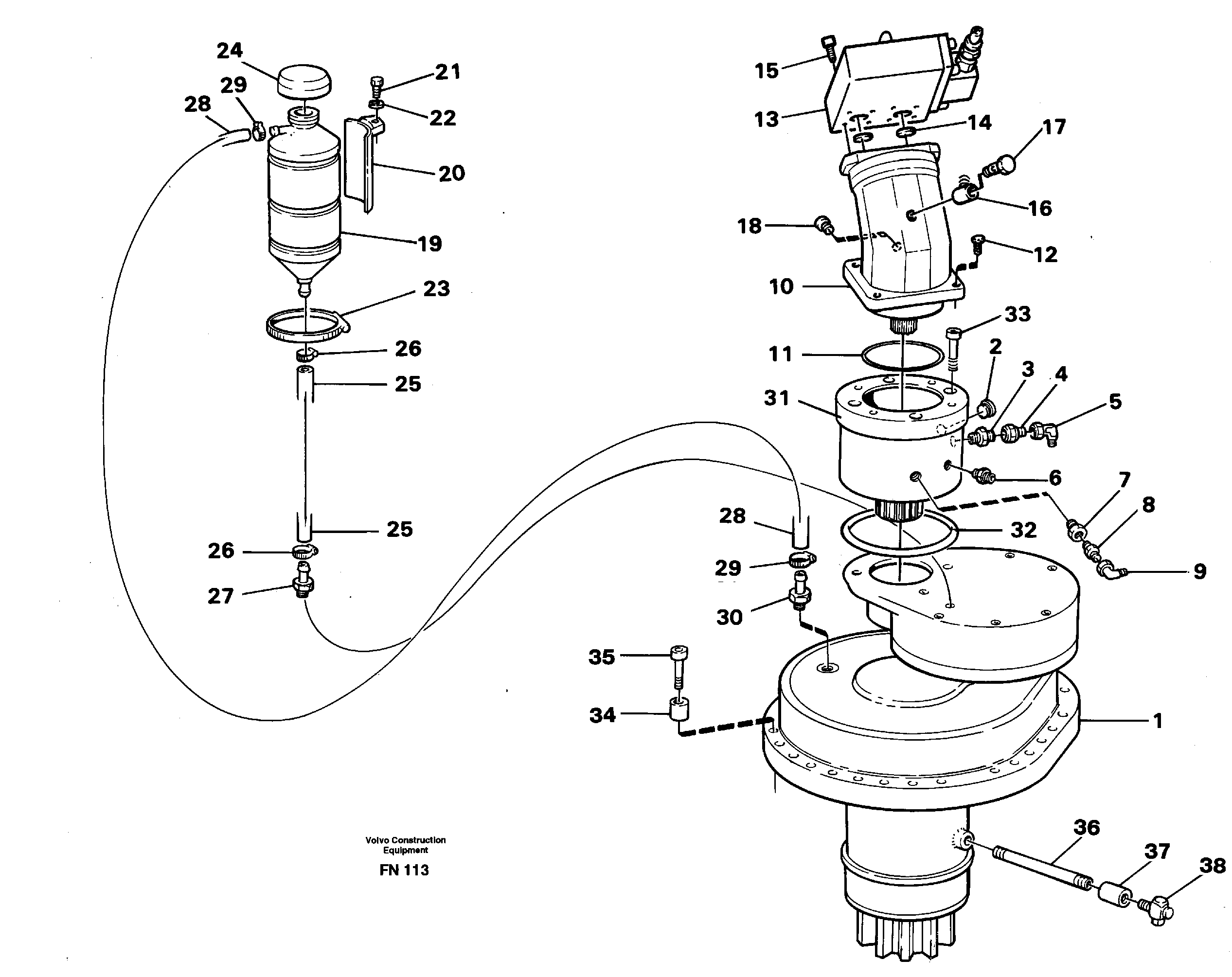 Схема запчастей Volvo EC150C - 68114 Slewing gear box with fitting parts EC150C ?KERMAN ?KERMAN EC150C SER NO - 253