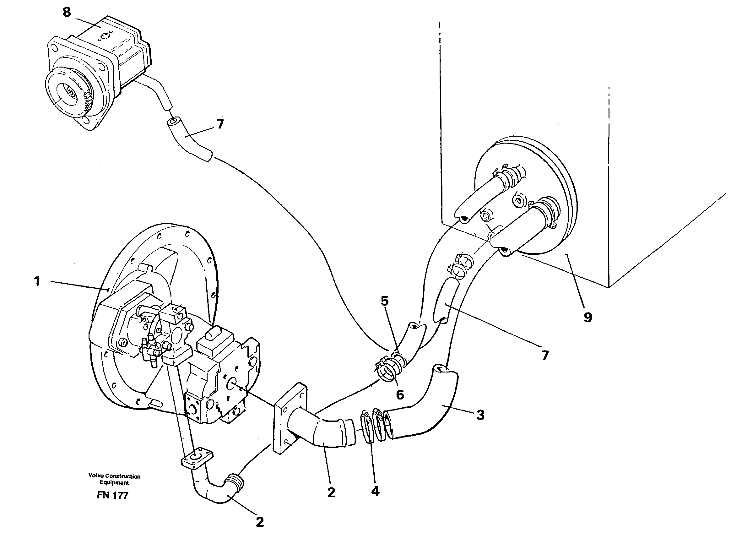 Схема запчастей Volvo EC150C - 67398 Hydraulic system suction lines EC150C ?KERMAN ?KERMAN EC150C SER NO - 253