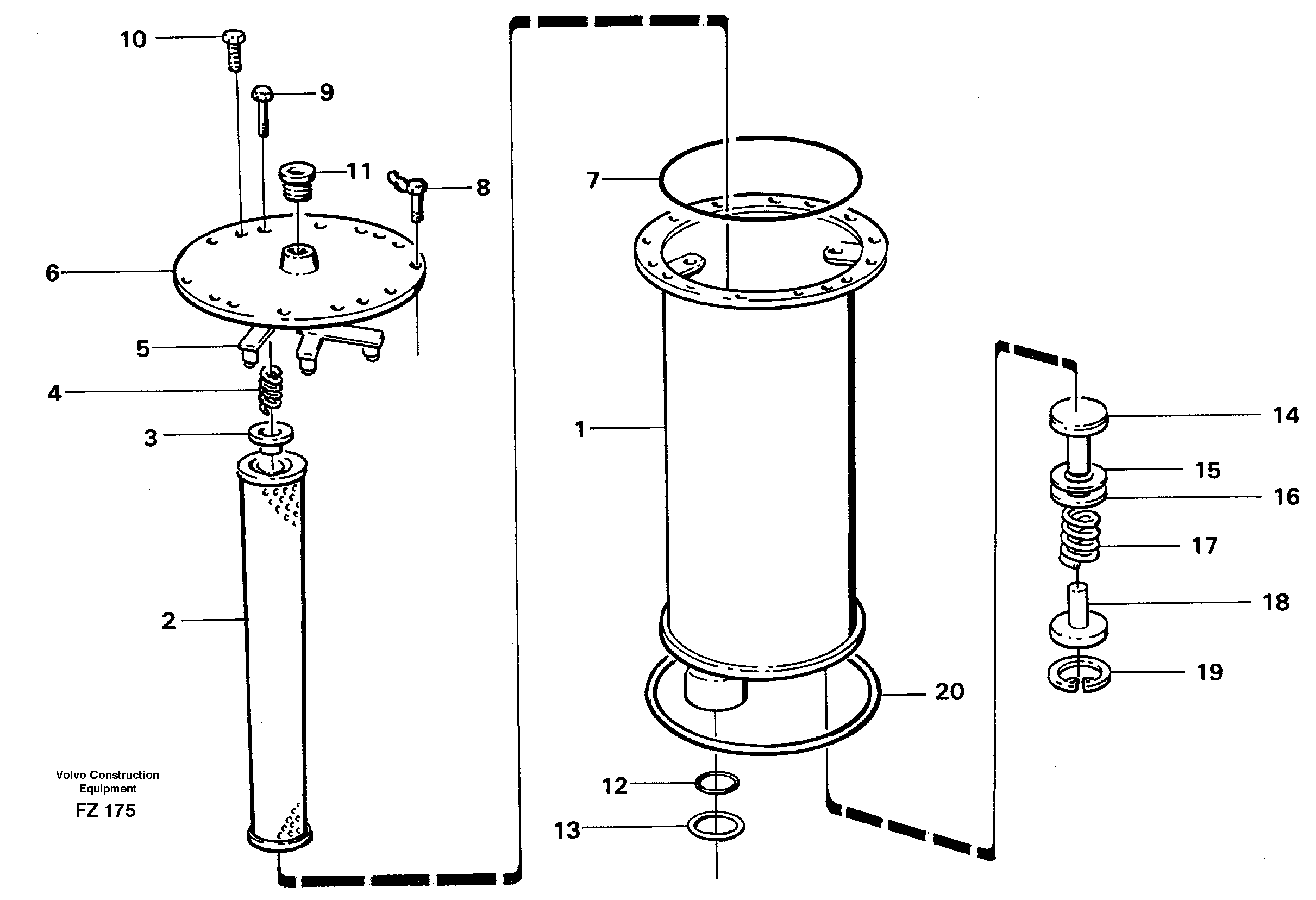 Схема запчастей Volvo EC150C - 16785 Filter box EC150C SER NO 254-