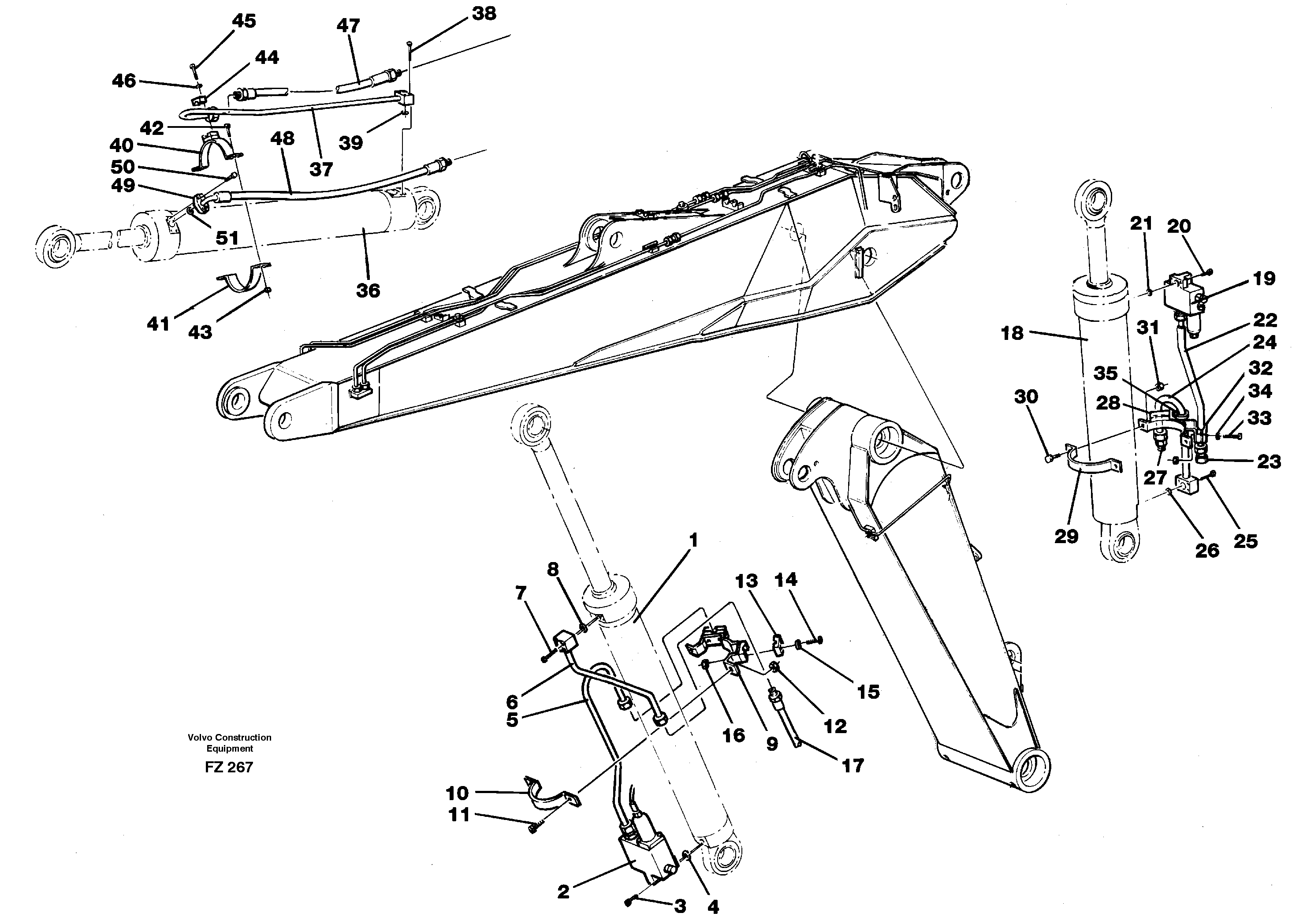 Схема запчастей Volvo EC150C - 45752 Cylinder hydraulics, adjustable boom EC150C SER NO 254-