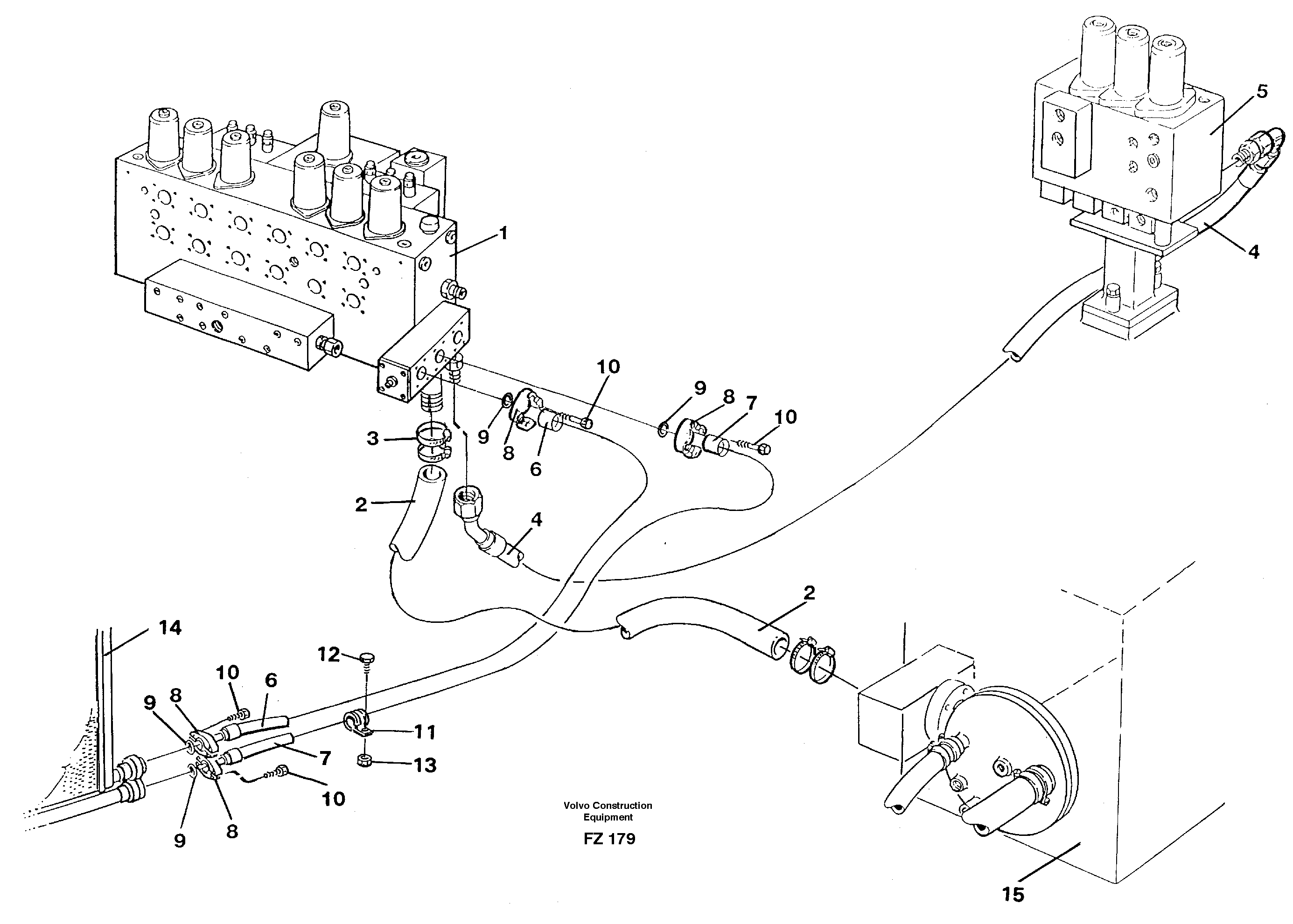Схема запчастей Volvo EC150C - 91412 Hydraulic system, return lines EC150C SER NO 254-