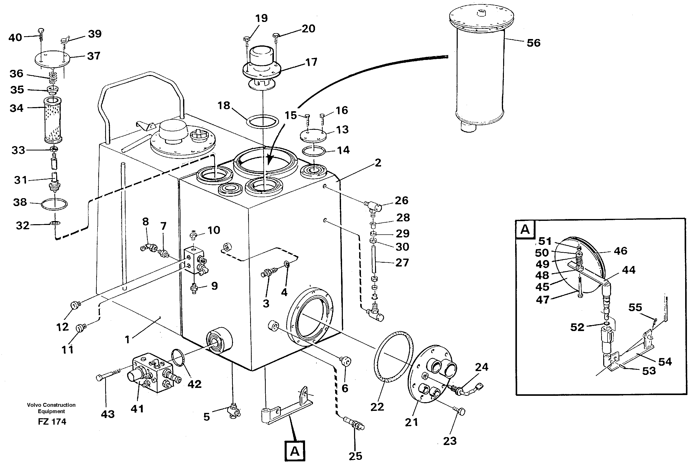 Схема запчастей Volvo EC150C - 99462 Гидробак EC150C SER NO 254-
