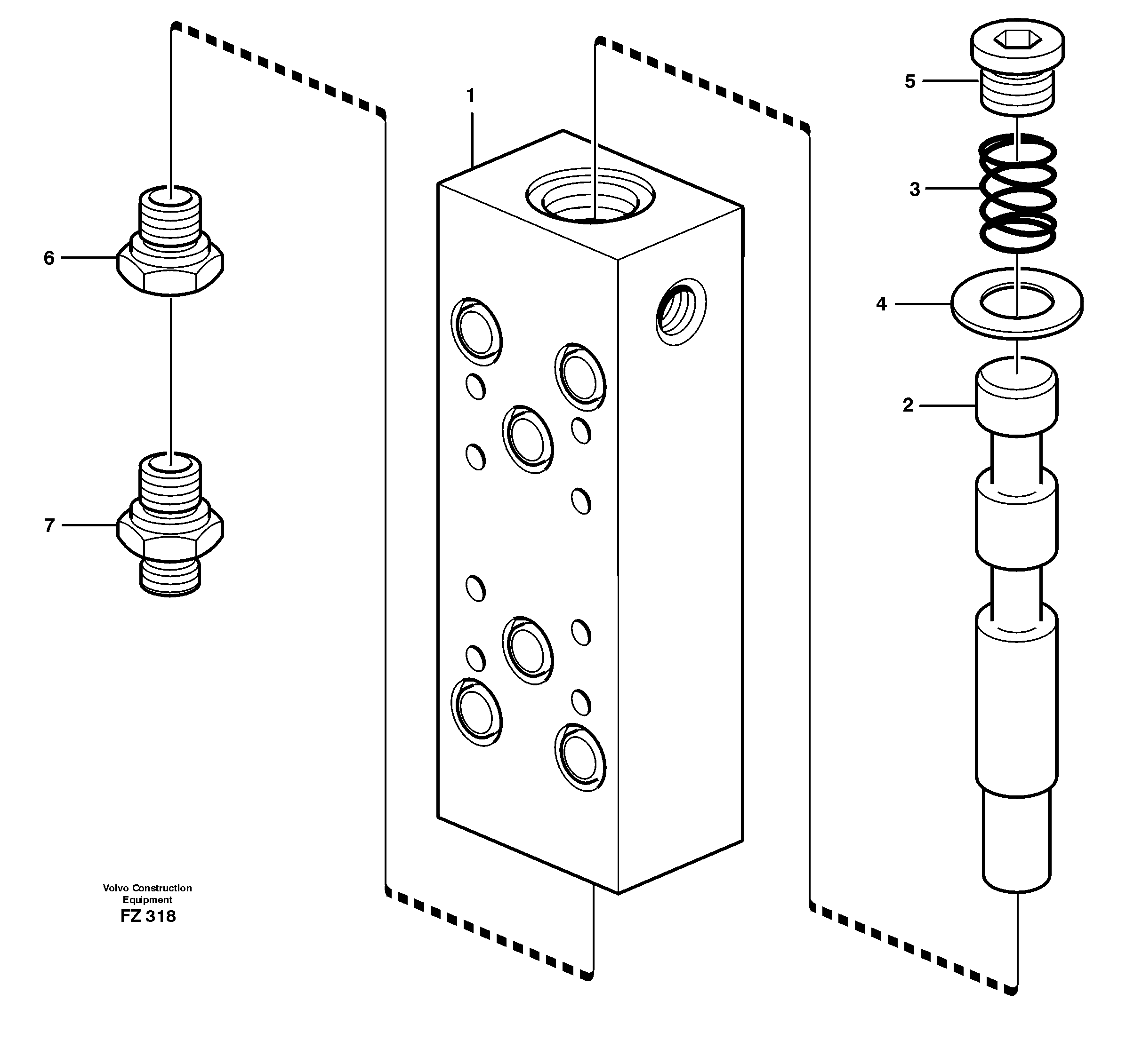 Схема запчастей Volvo EC150C - 45757 Float position valve EC150C SER NO 254-
