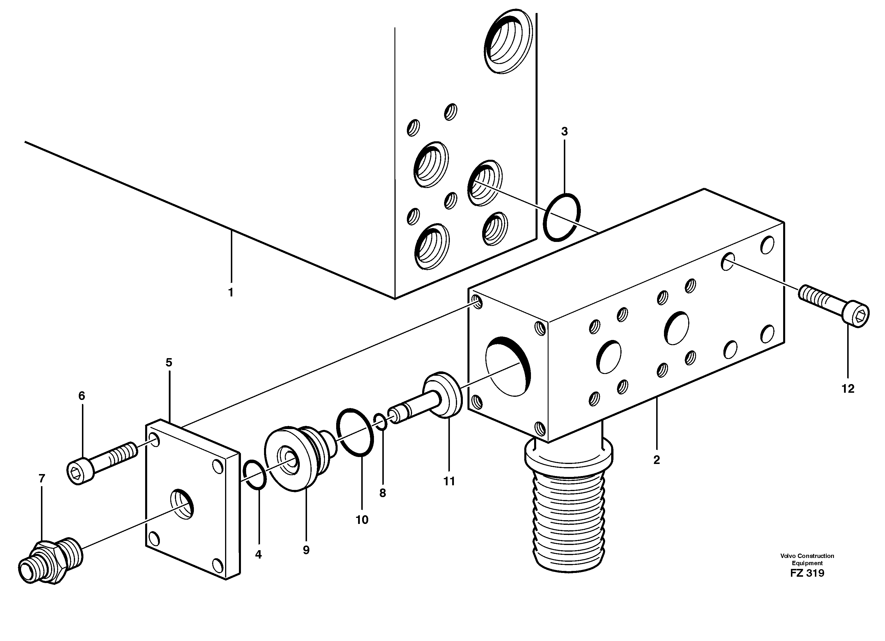 Схема запчастей Volvo EC150C - 45758 Shunt valve EC150C SER NO 254-