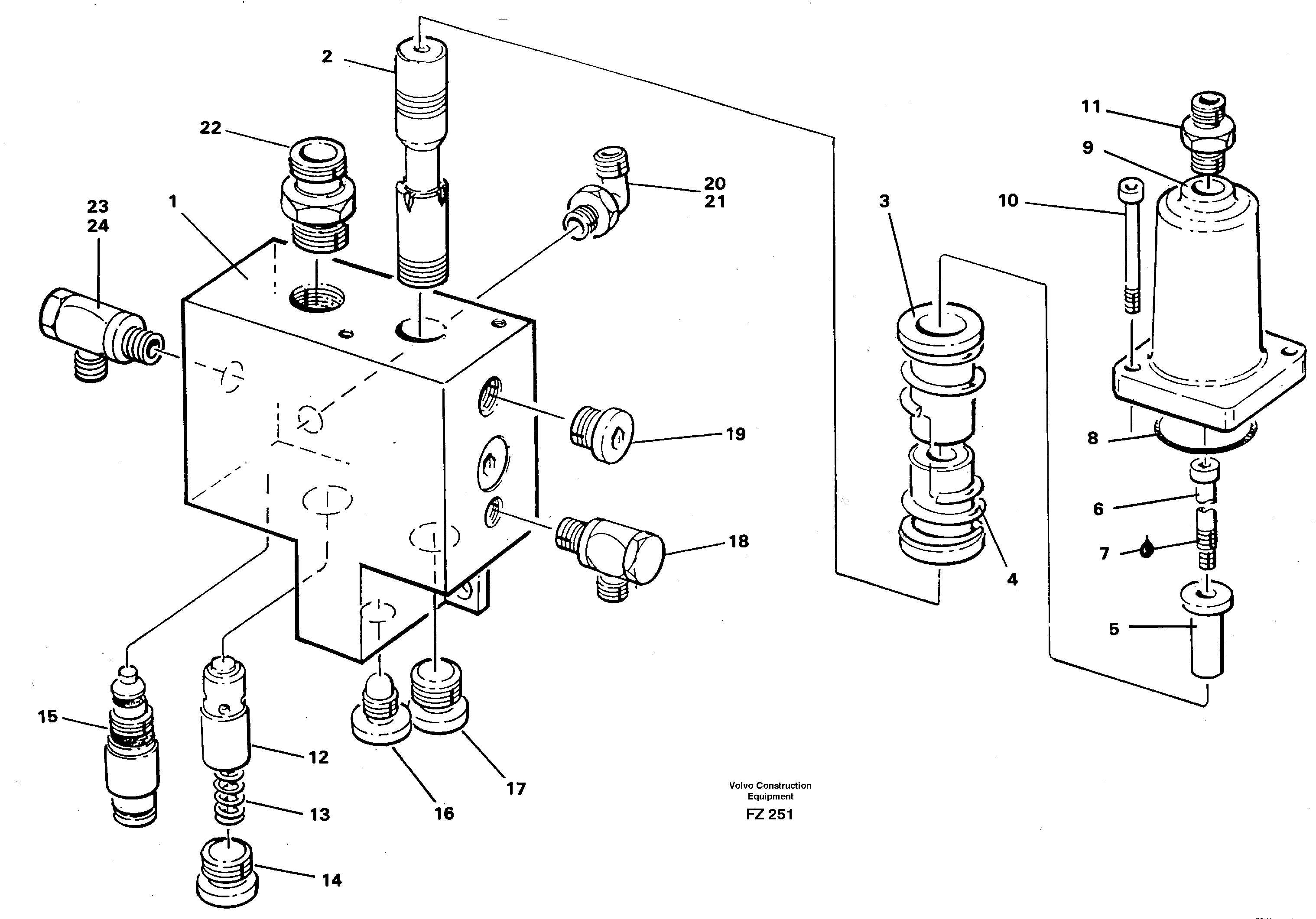 Схема запчастей Volvo EC150C - 45762 Hose rupture valve, boom cylinder EC150C SER NO 254-