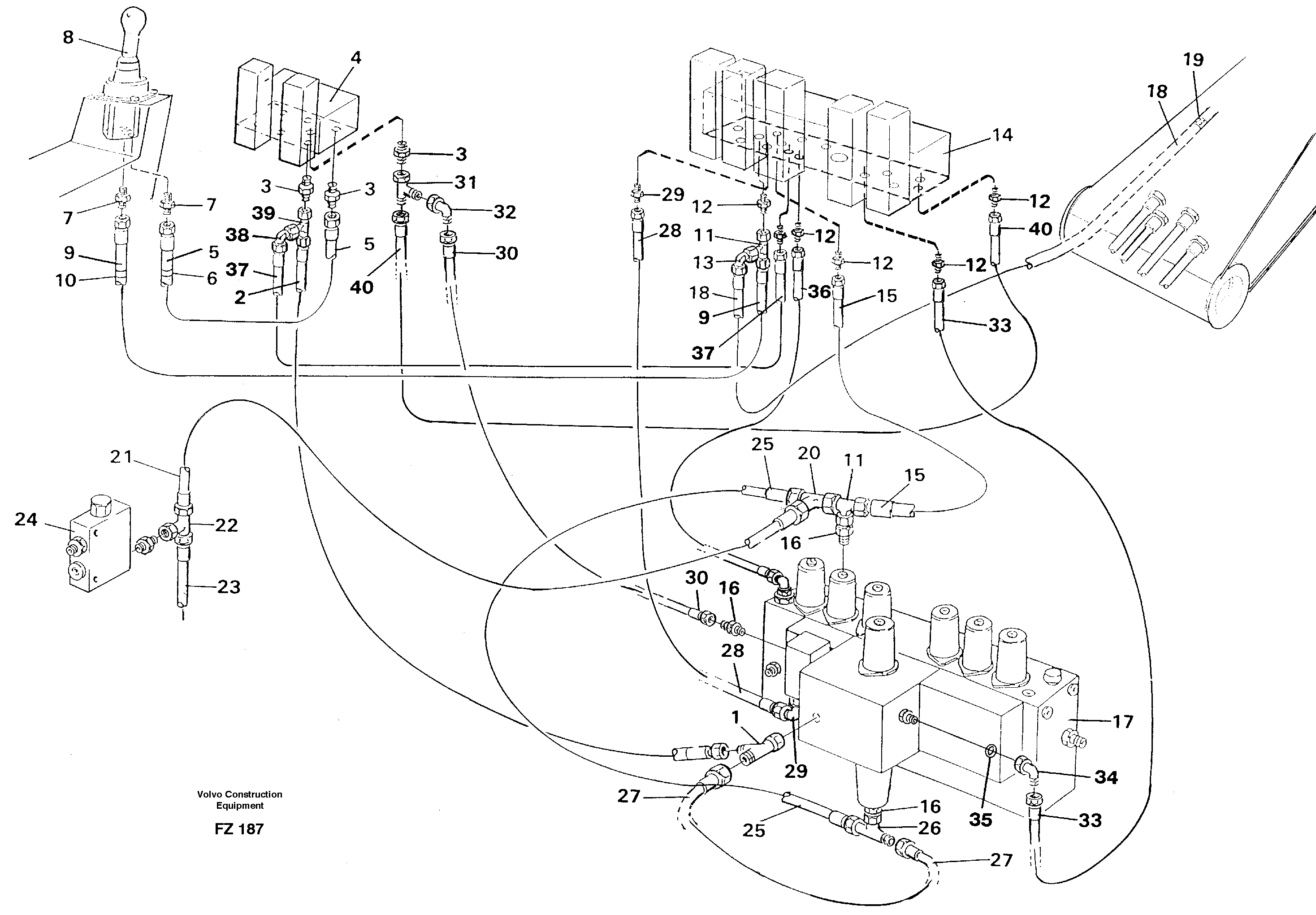 Схема запчастей Volvo EC150C - 45776 Servo hydraulics, boom EC150C SER NO 254-
