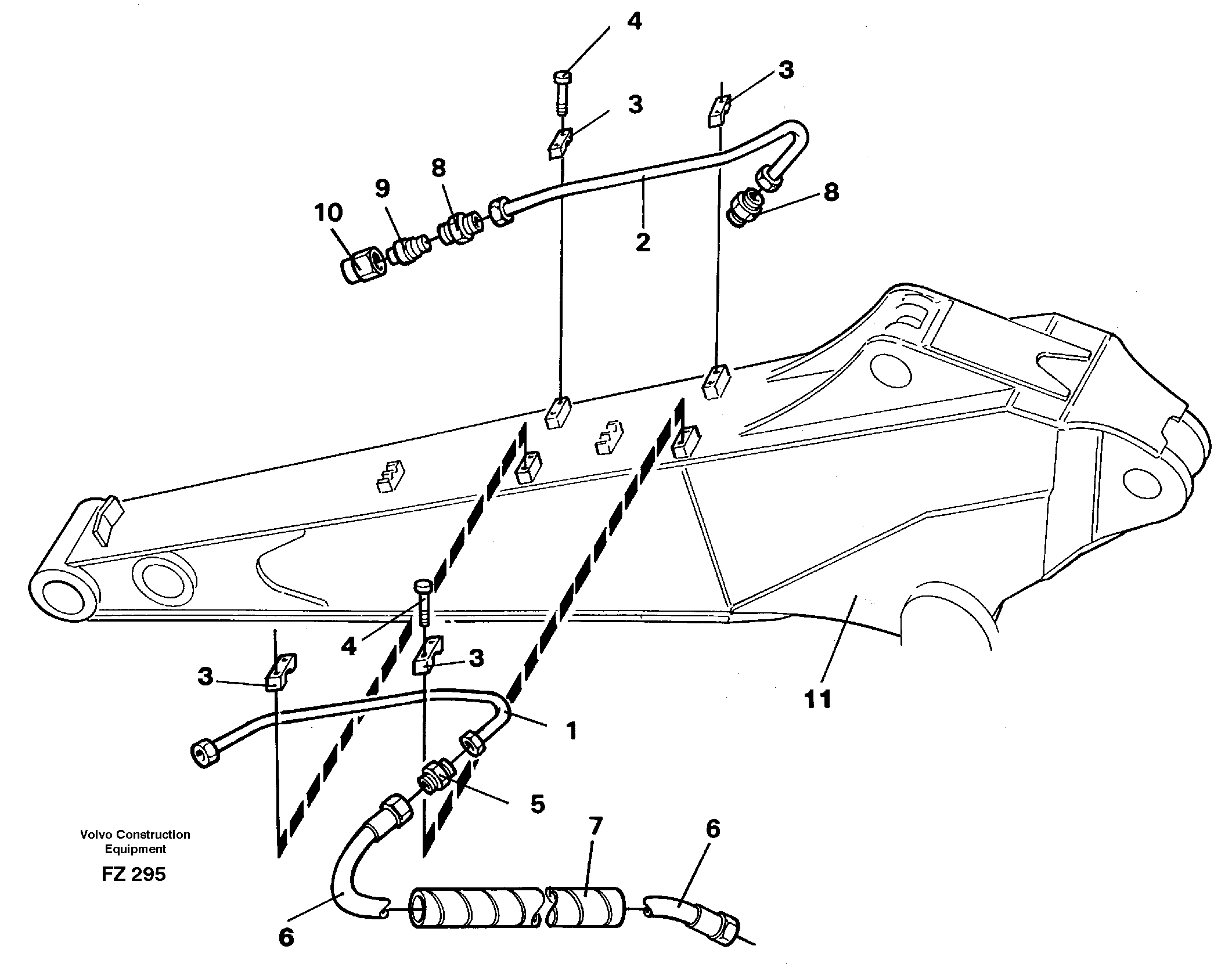 Схема запчастей Volvo EC150C - 26882 Slope bucket equipment, dipper arm EC150C SER NO 254-
