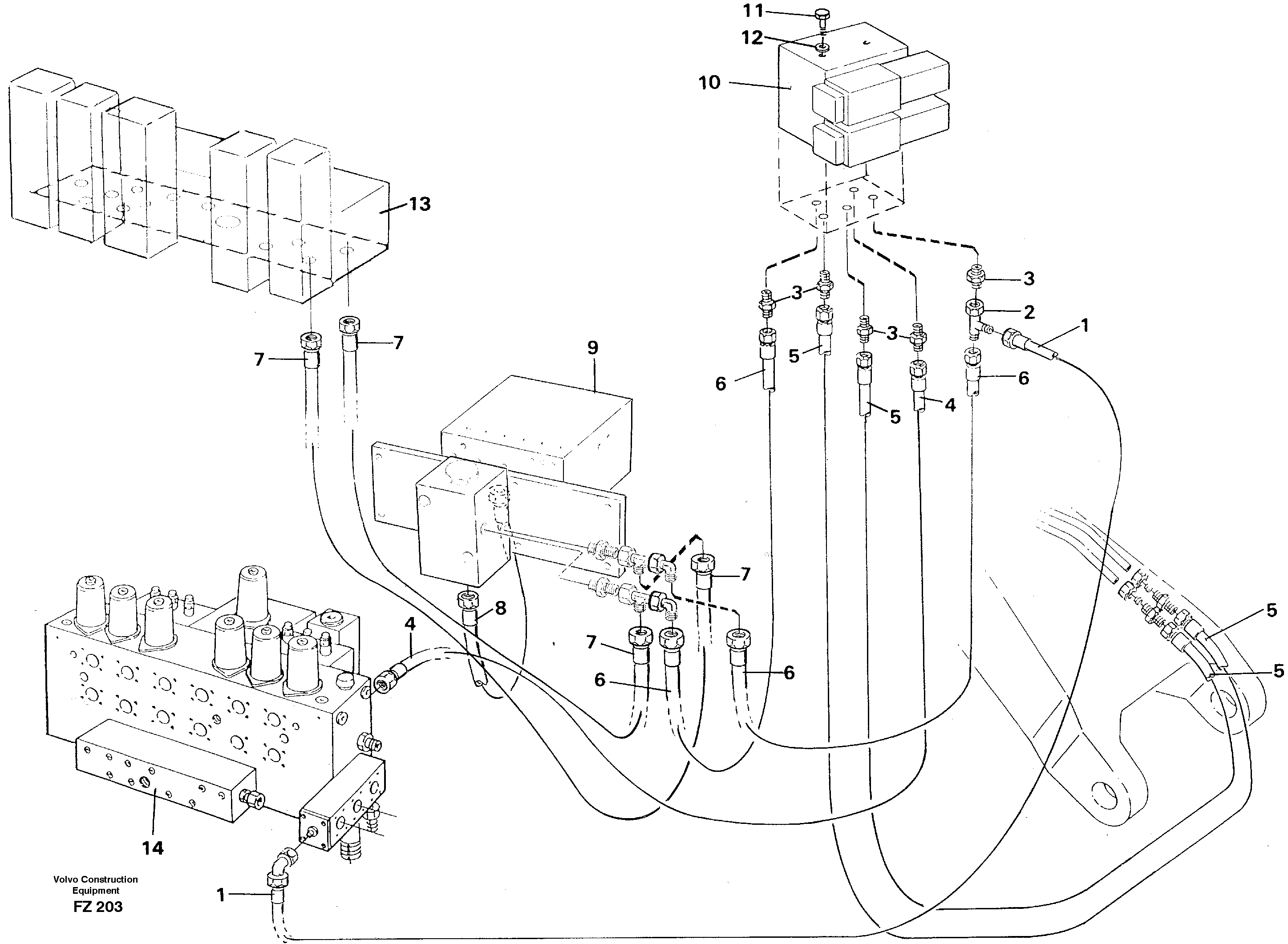Схема запчастей Volvo EC150C - 46793 Hydr. quick fit equipm. on super structure EC150C SER NO 254-