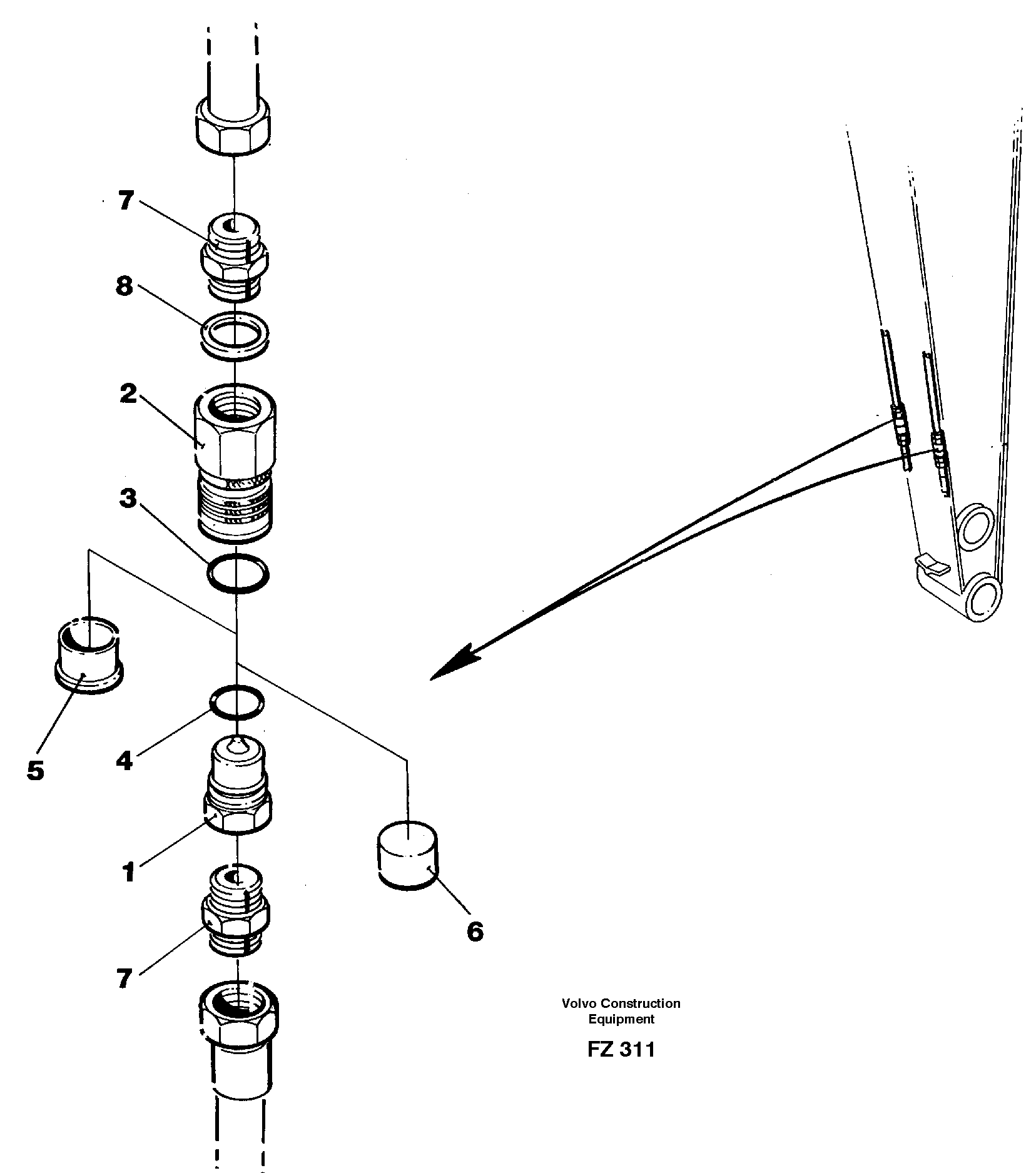 Схема запчастей Volvo EC150C - 79983 Quick conection kit EC150C SER NO 254-