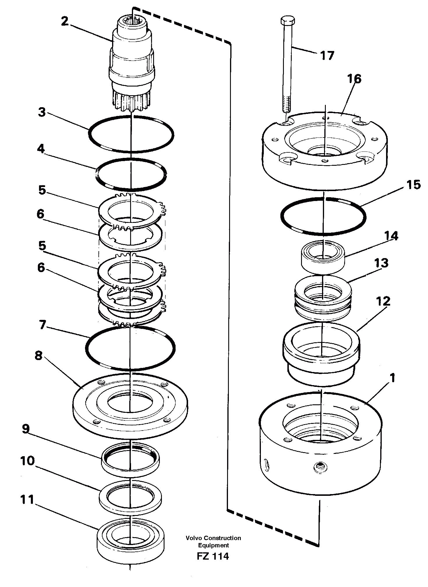 Схема запчастей Volvo EC150C - 32955 Slewing brake EC150C SER NO 254-