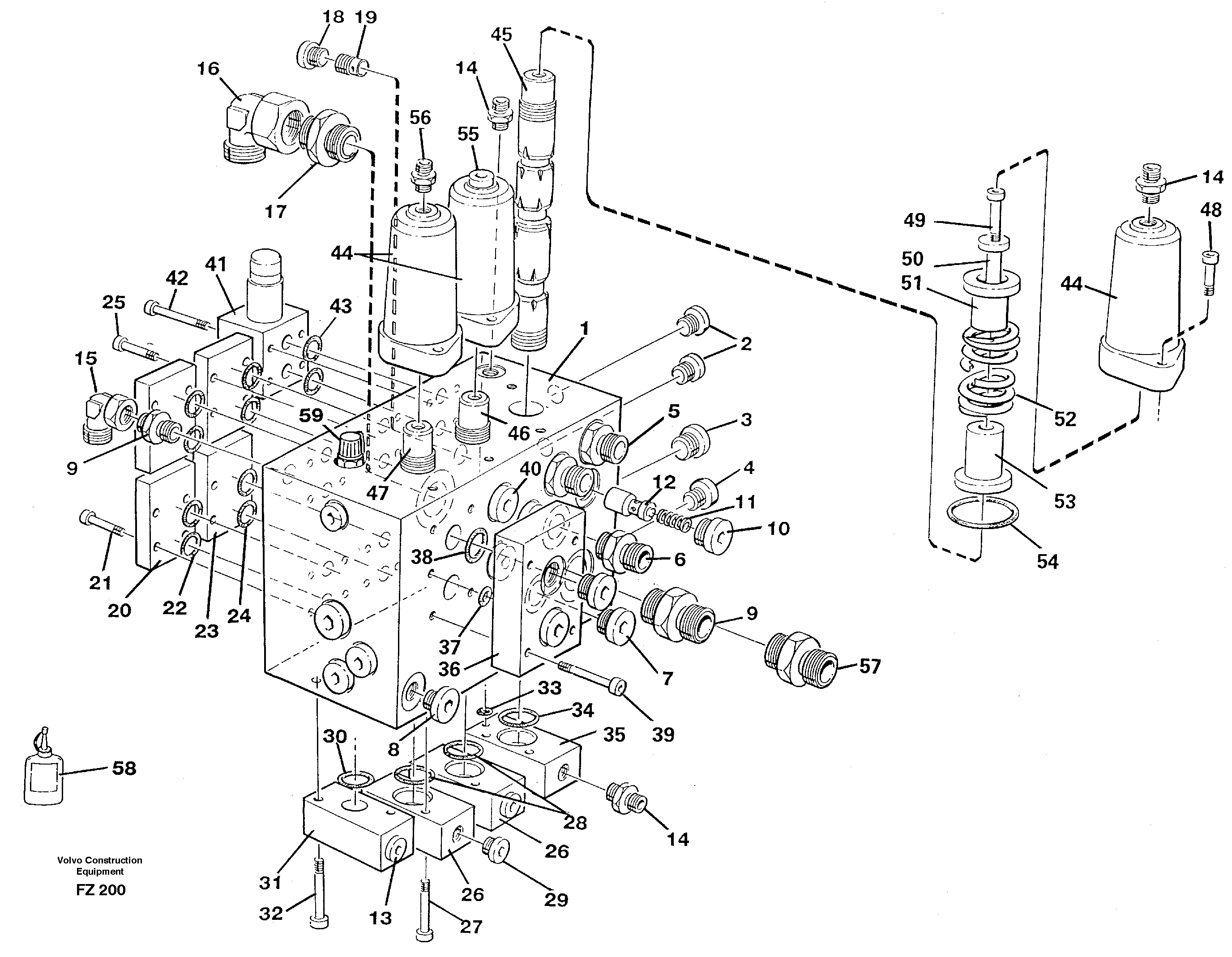 Схема запчастей Volvo EC150C - 53531 Slew valve assembly EC150C SER NO 254-
