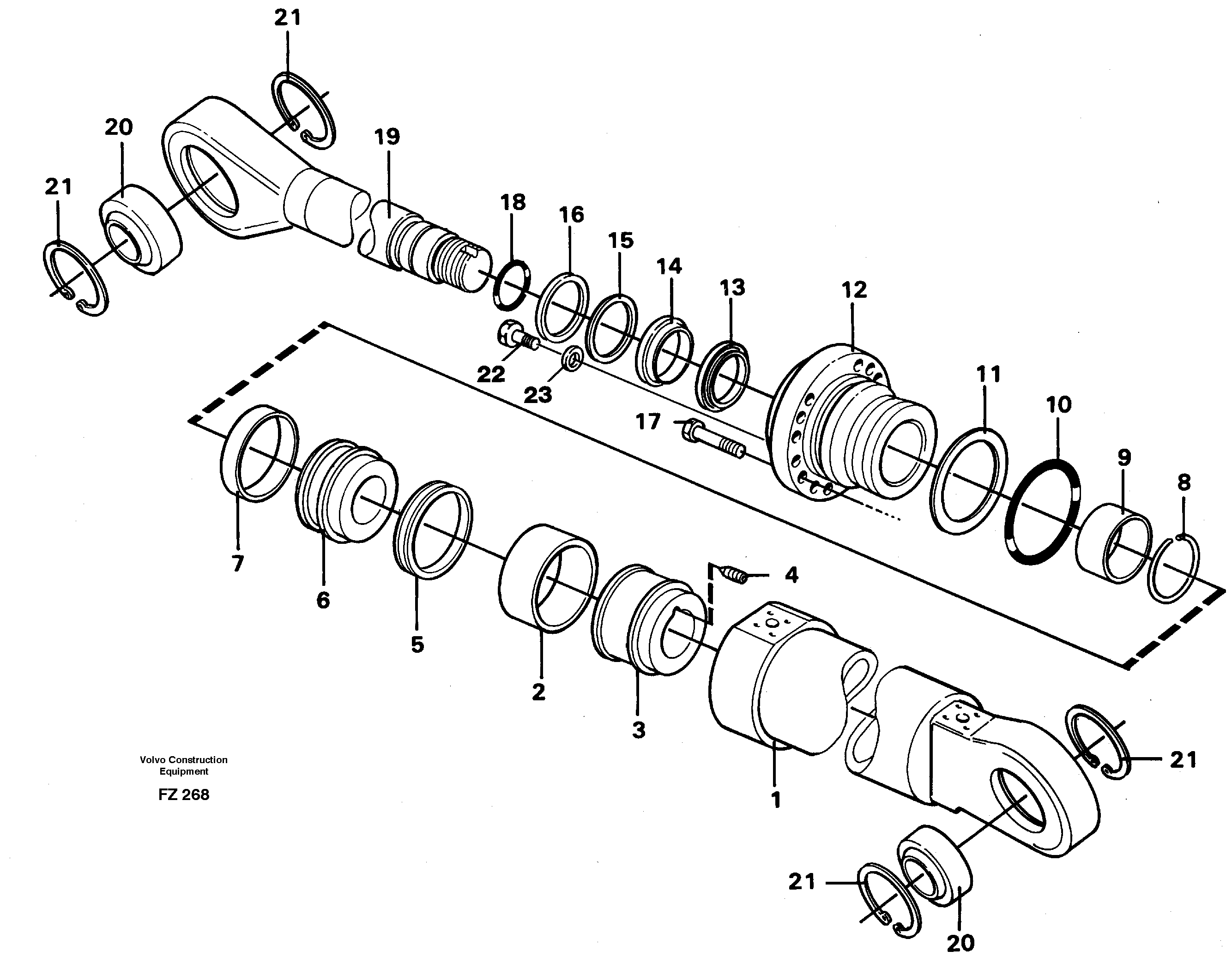 Схема запчастей Volvo EC150C - 4992 Knuckle cylinder EC150C SER NO 254-